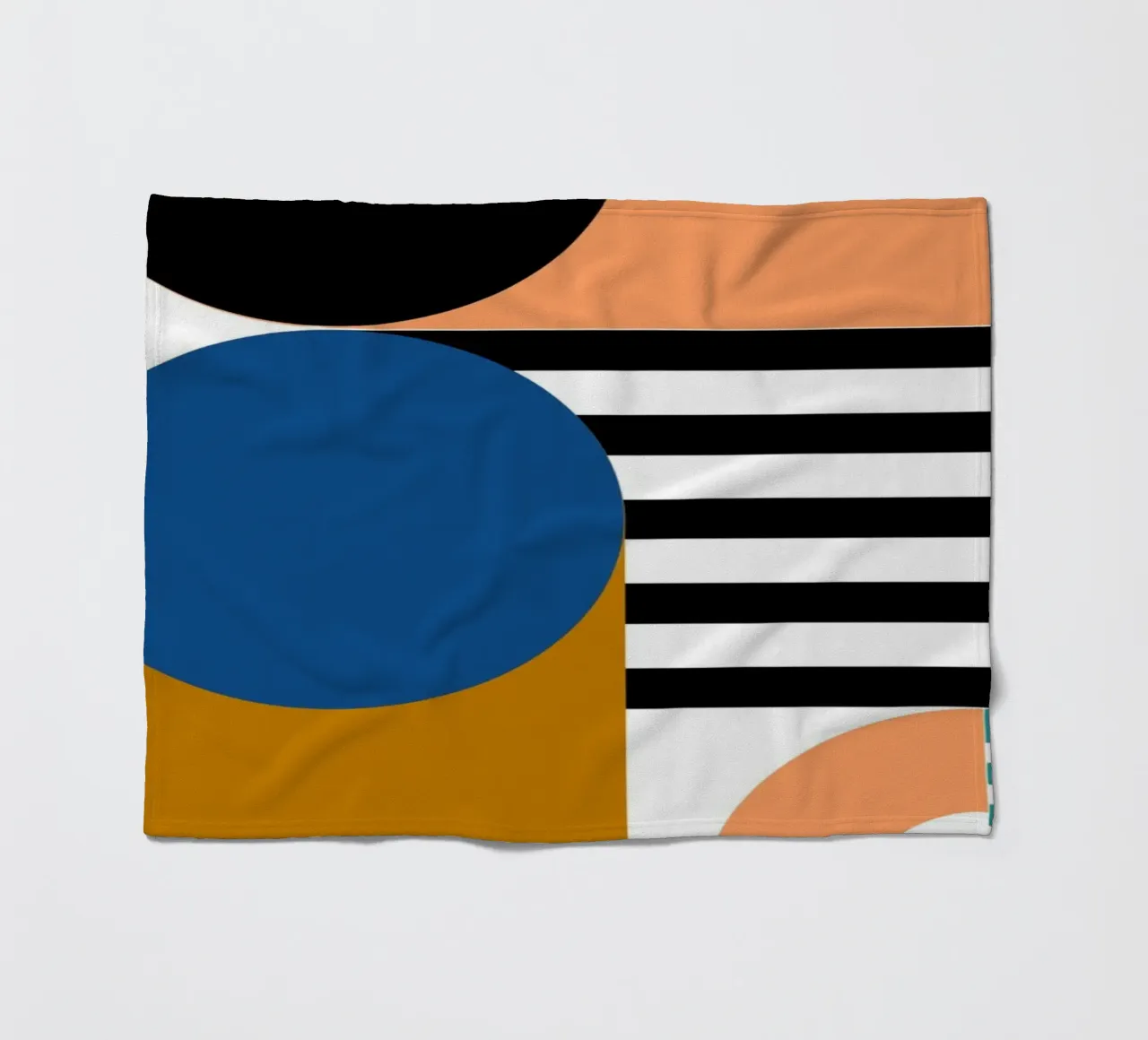 Bauhaus Geometric Abstract Circles Color Print fleece blanket by NorwesClub