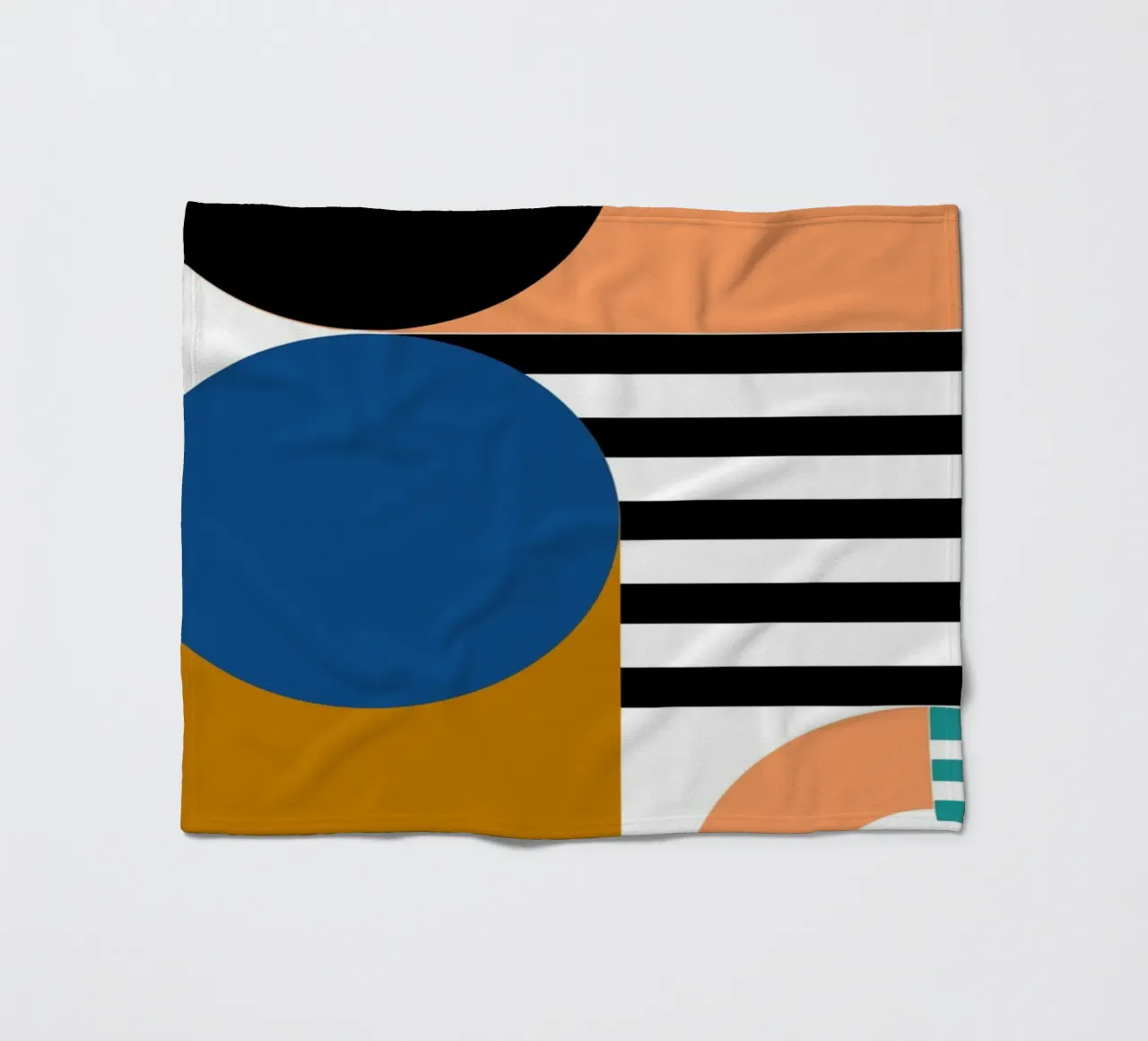 Bauhaus Geometric Abstract Circles Color Print fleece blanket by NorwesClub