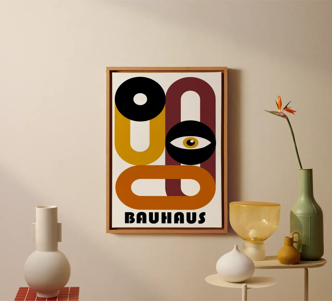 Bauhaus Geometrische Abstracte Figuren Kleurenprint canvas van NorwesClub