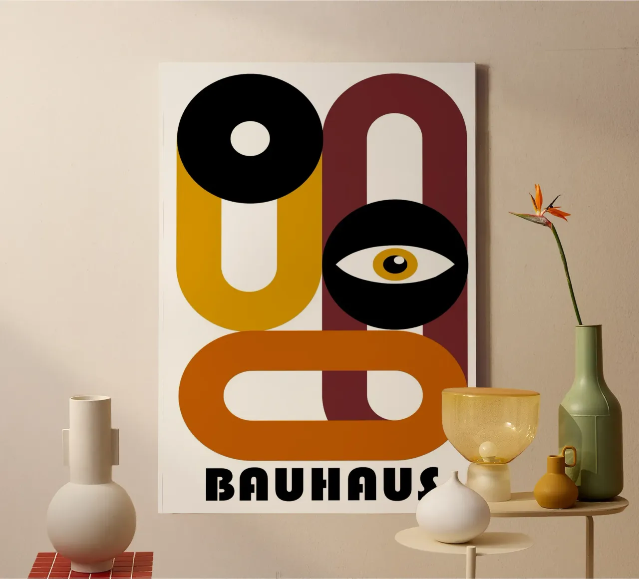 Bauhaus Geometrische Abstracte Figuren Kleurenprint canvas van NorwesClub