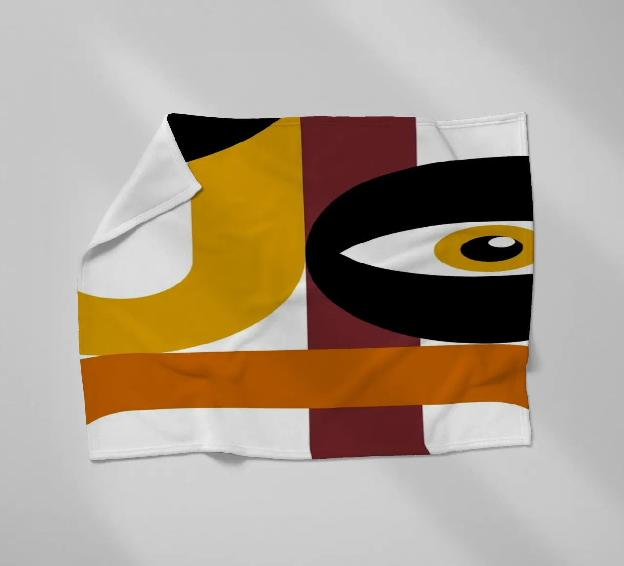 Bauhaus Geometric Abstract Figures Color Print fleece blanket by NorwesClub