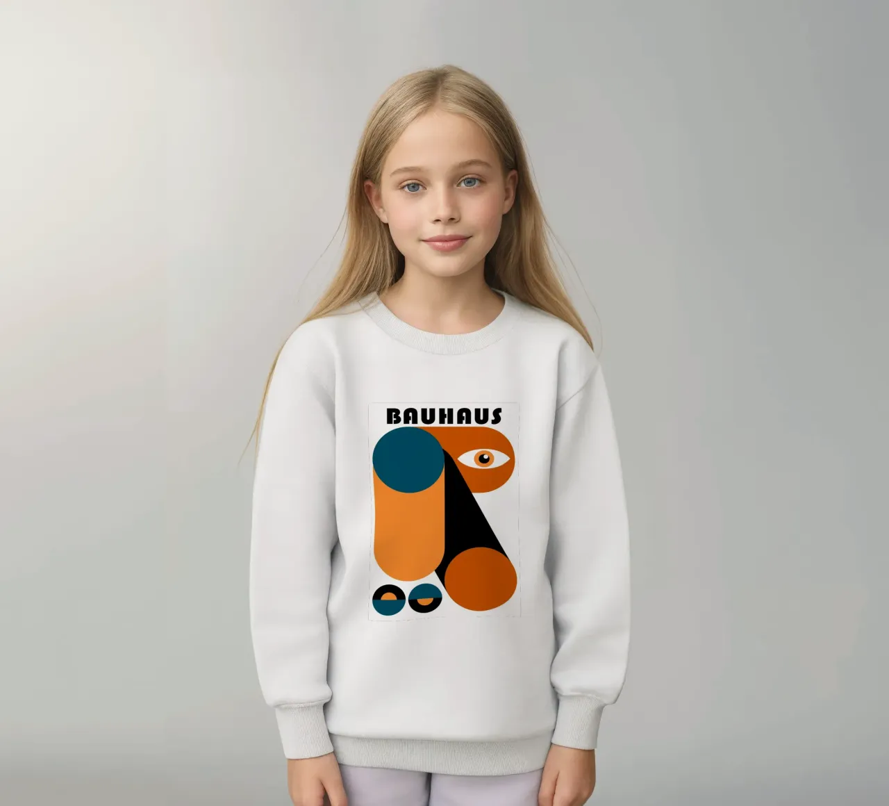 Bauhaus Geometric Abstract Face Color Print sudadera para niño de NorwesClub