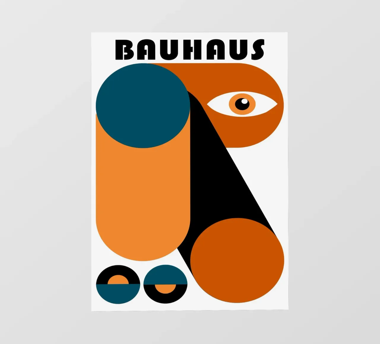 Bauhaus Geometric Abstract Face Color Print lámina retroiluminada de NorwesClub