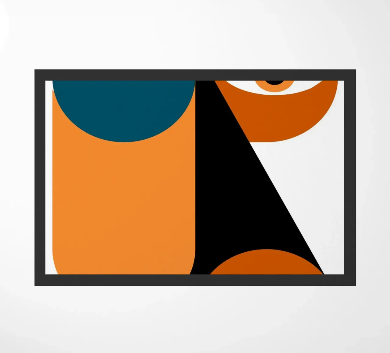 Bauhaus Geometric Abstract Face Color Print felpudo de NorwesClub