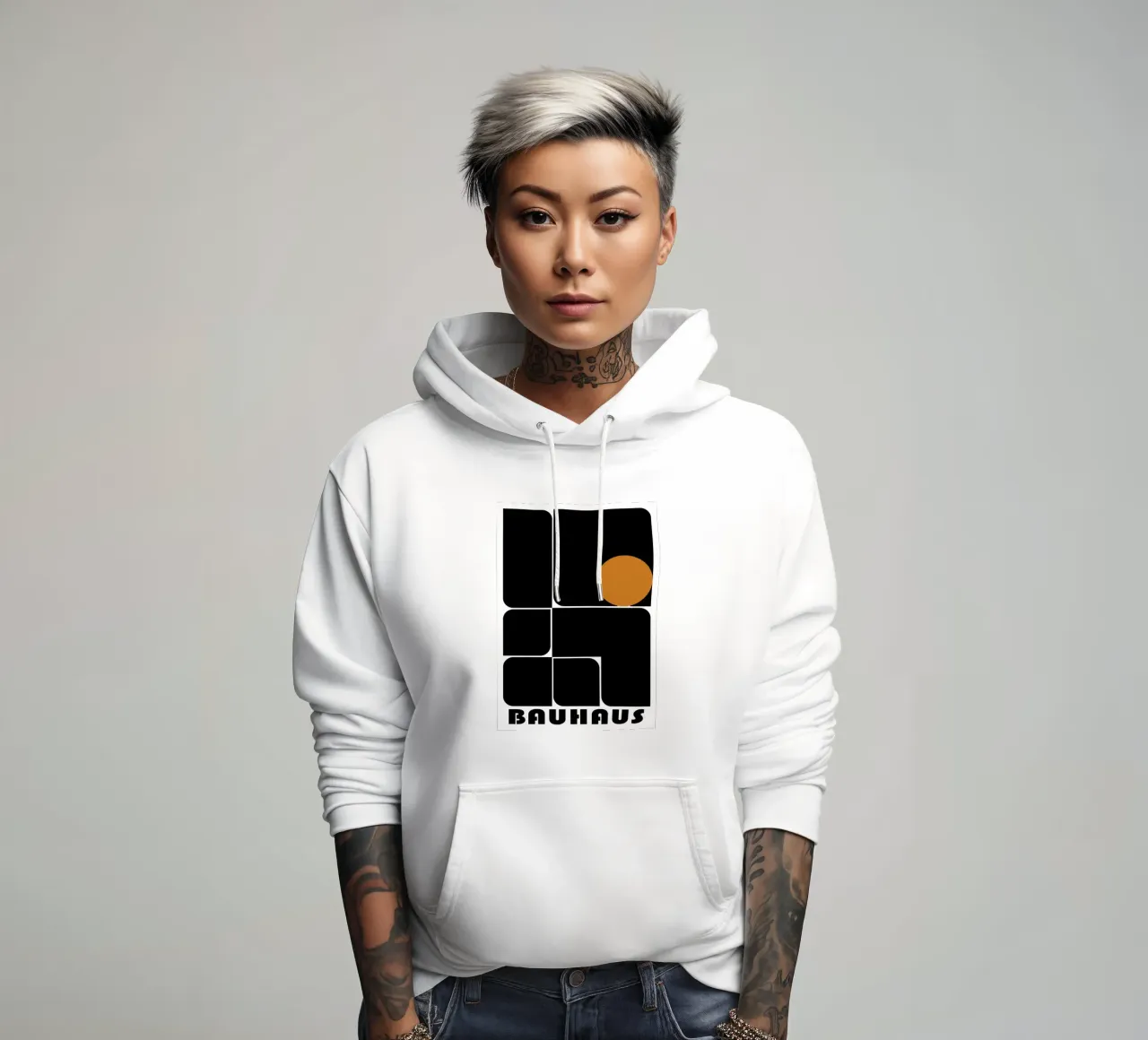 Bauhaus Geometrico Forme astratte Stampa a colori felpa con cappuccio da NorwesClub