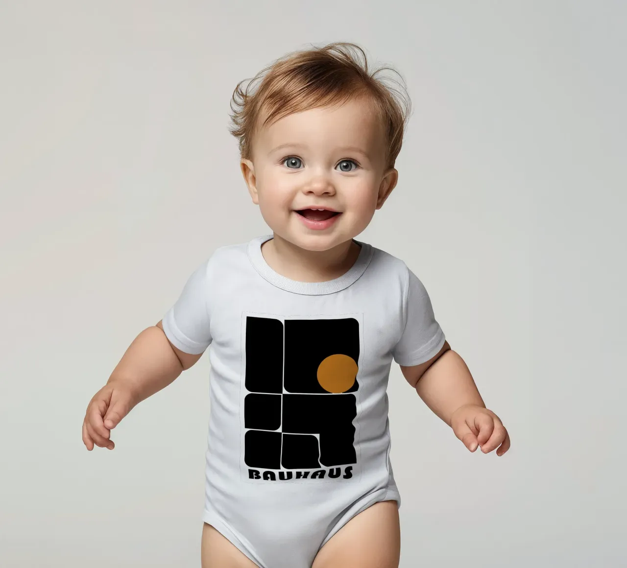 Bauhaus Geometric Abstract Shapes Color Print body bébé de NorwesClub