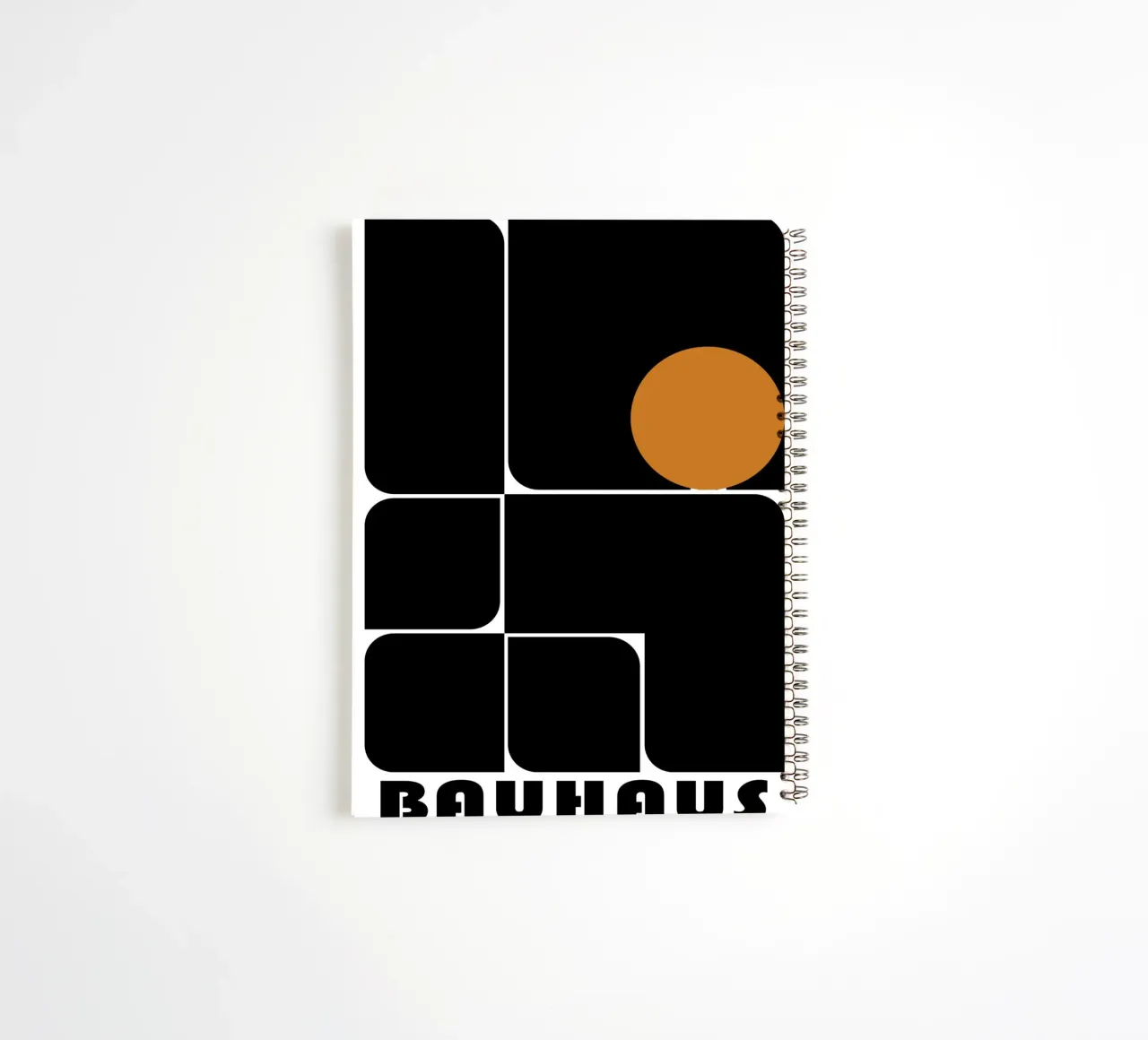 Bauhaus Geometric Abstract Shapes Color Print spiral notebook by NorwesClub