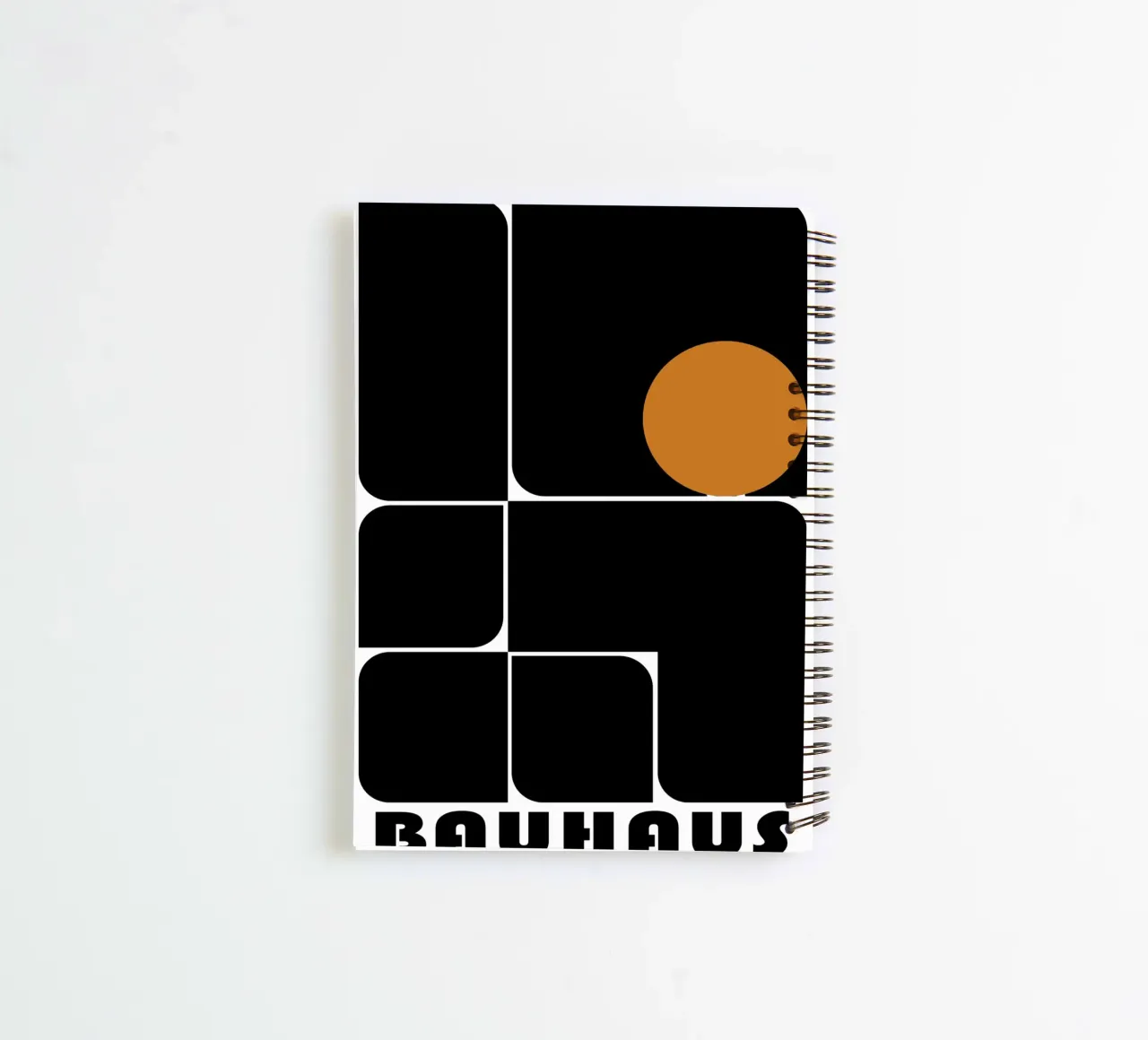 Bauhaus Geometric Abstract Shapes Color Print spiral notebook by NorwesClub
