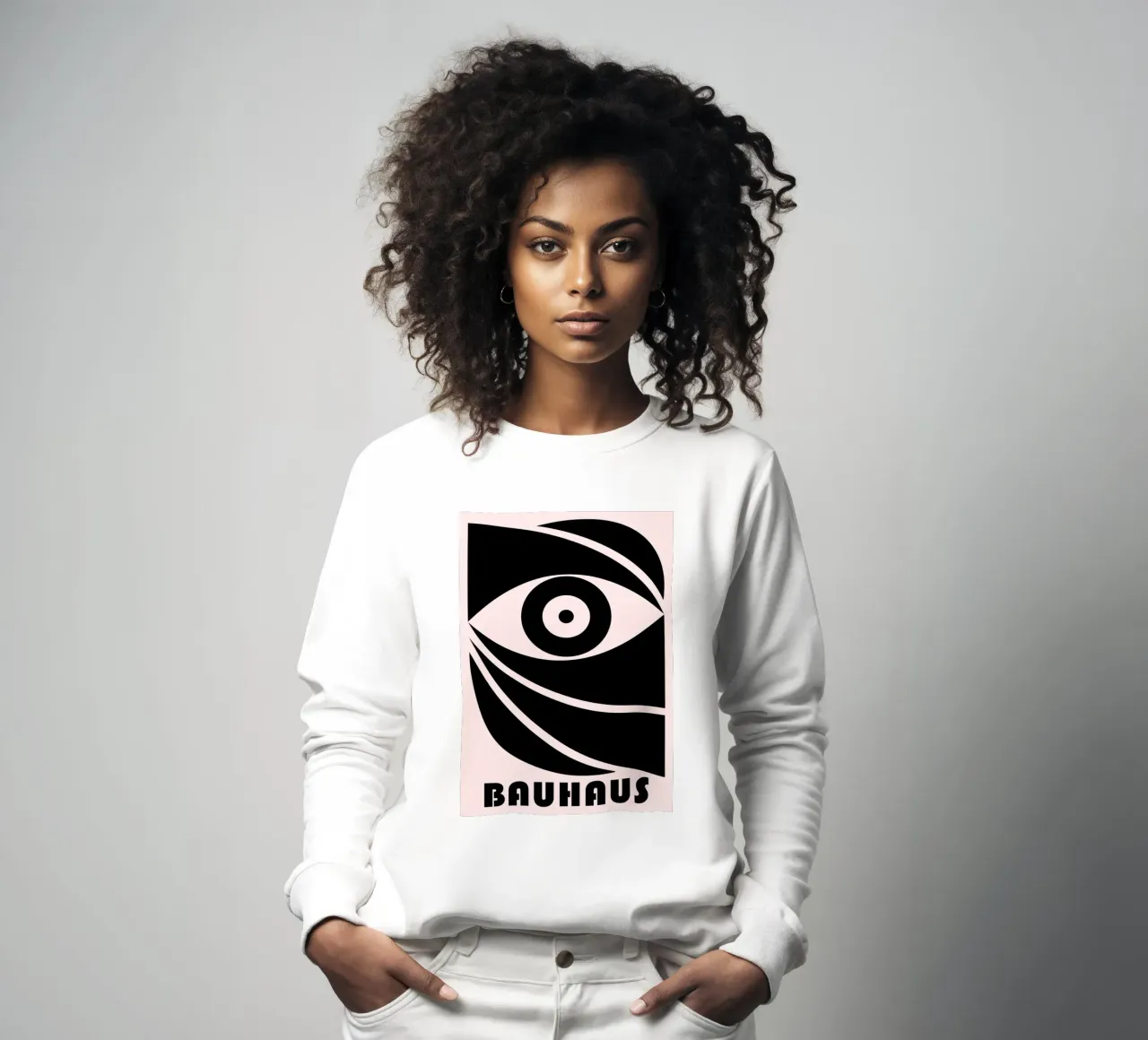 Bauhaus Gestileerd Oog Geometrische Abstracte Print sweatshirt van NorwesClub