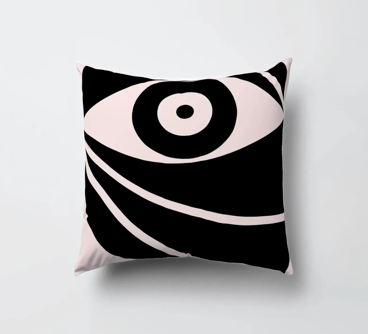 Bauhaus Stylized Eye Geometric Abstract Print decorative cushion by NorwesClub