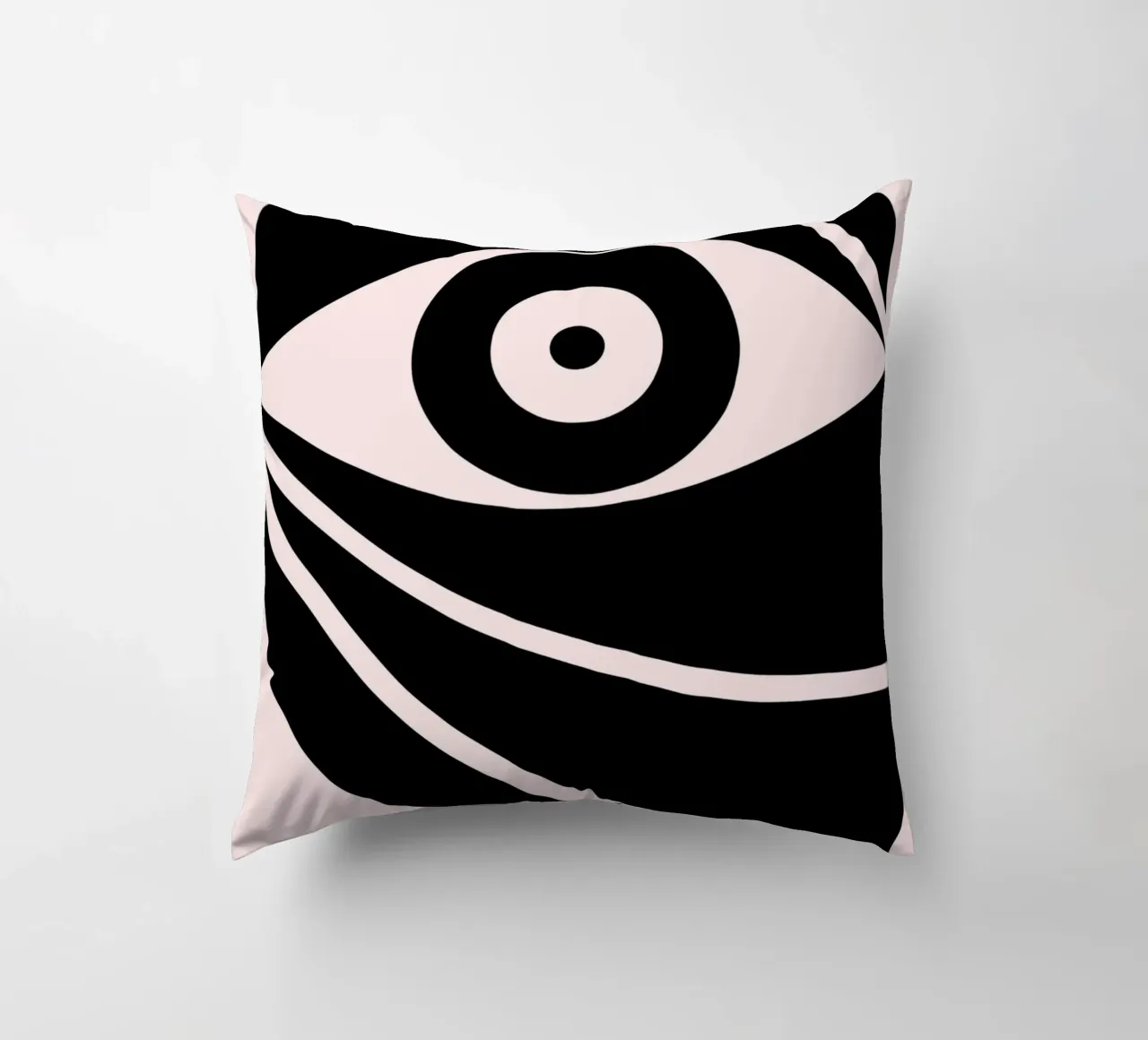 Bauhaus Stylized Eye Geometric Abstract Print decorative cushion by NorwesClub