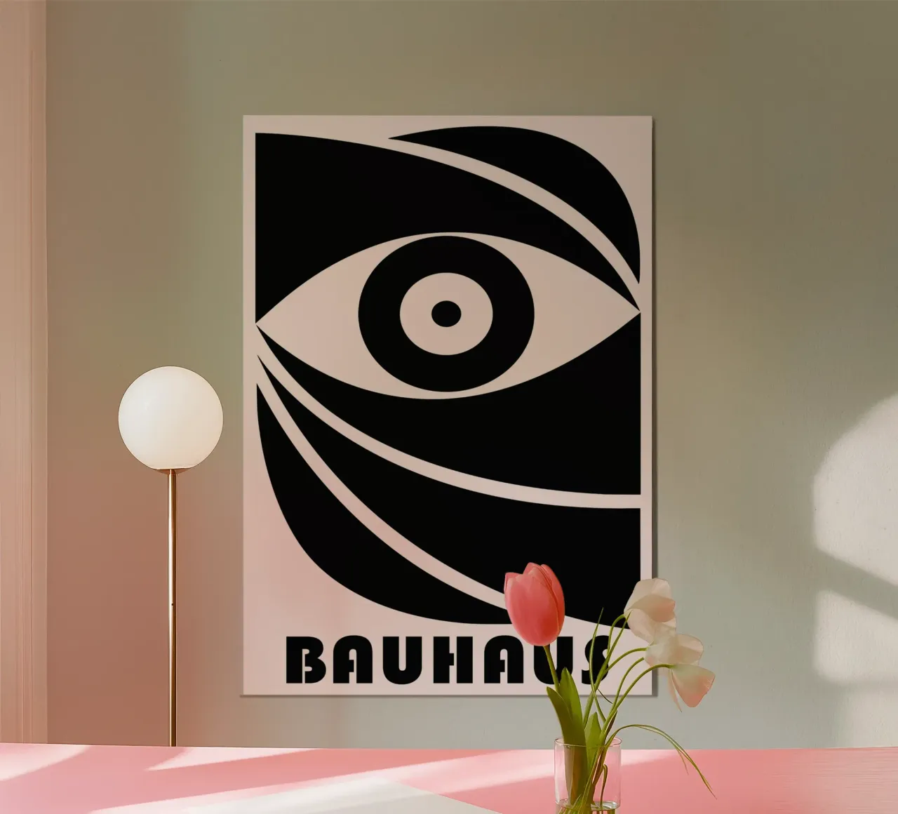 Bauhaus Gestileerd Oog Geometrische Abstracte Print hahnemühle van NorwesClub