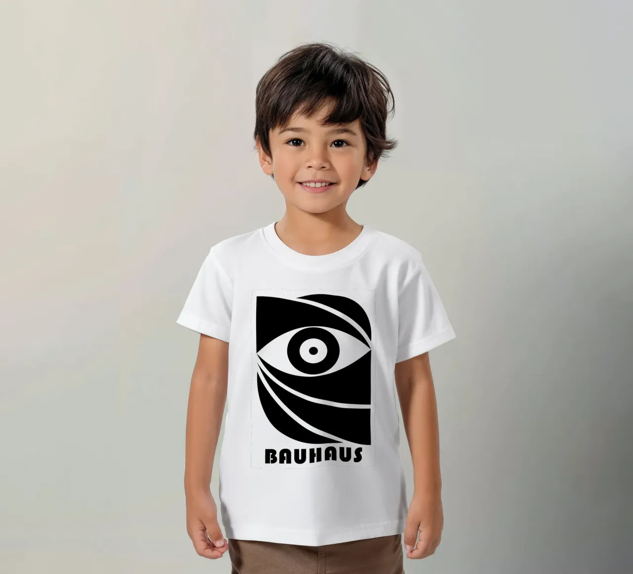 Bauhaus Stylized Eye Geometric Abstract Print kids t-shirt by NorwesClub