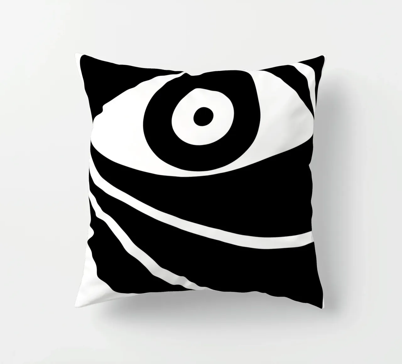Bauhaus Stylized Eye Geometric Abstract Print decorative cushion by NorwesClub