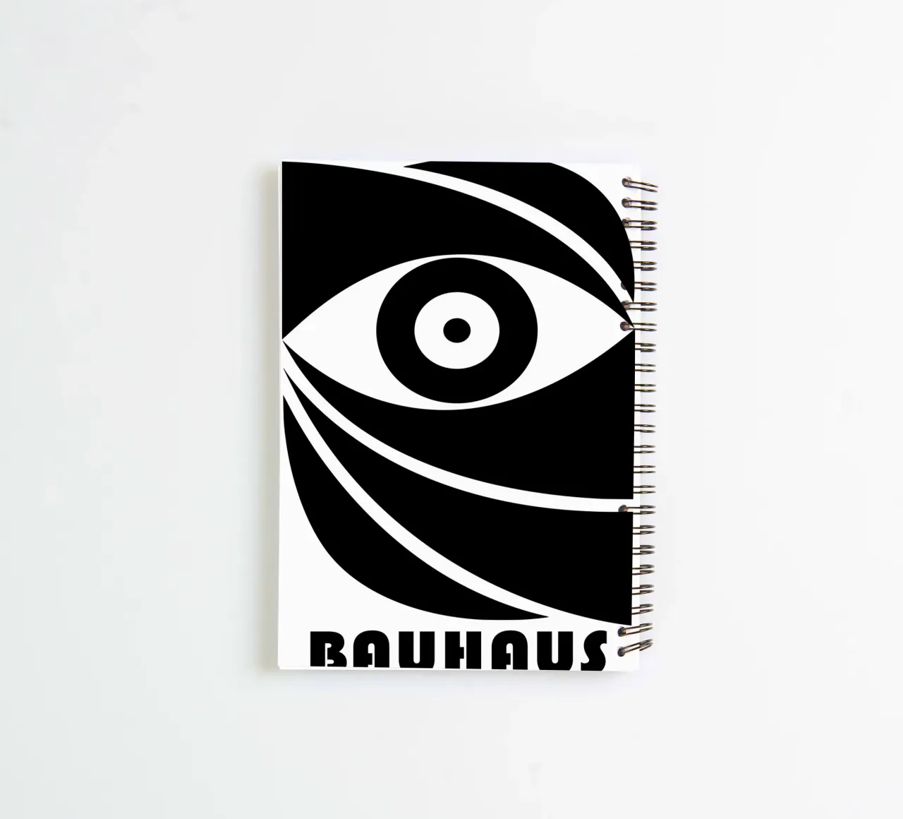 Bauhaus Stylized Eye Geometric Abstract Print spiral notebook by NorwesClub