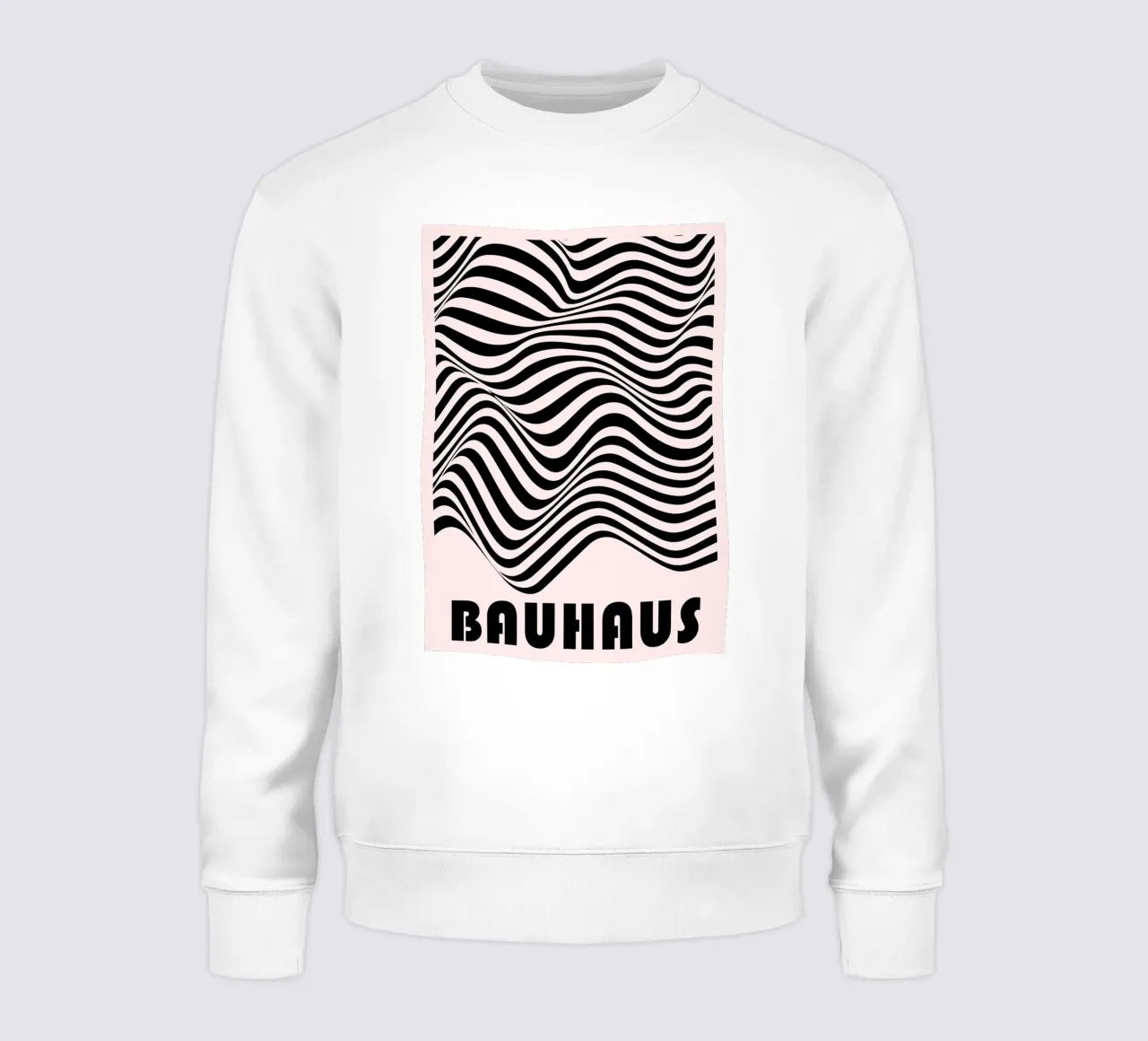 Bauhaus Abstract Wavy Lines Optical Art Print sweat de NorwesClub
