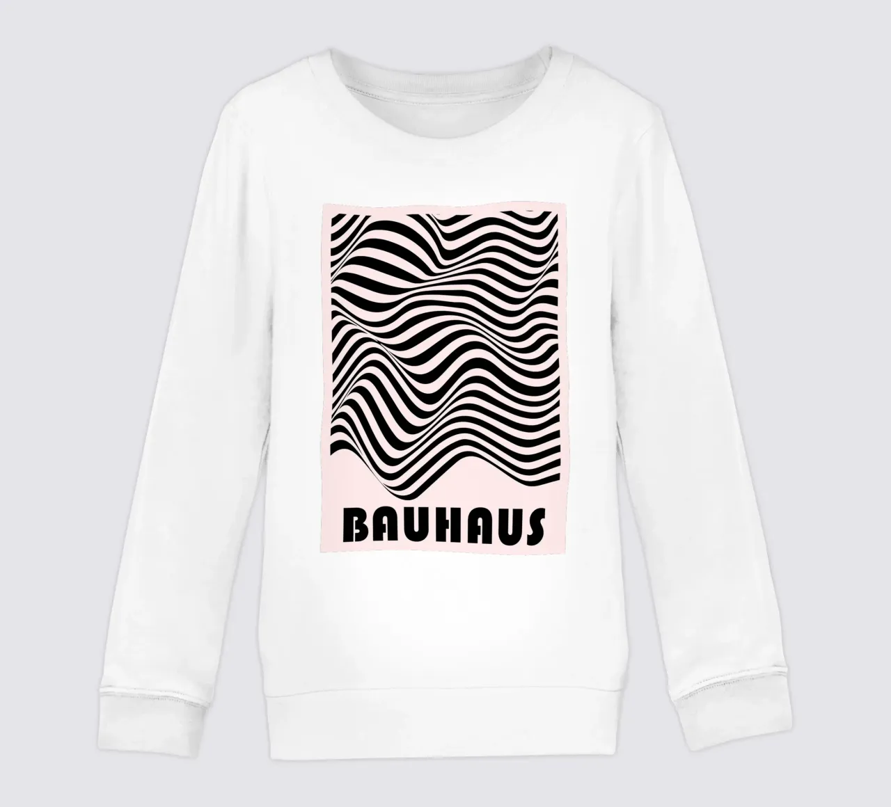 Bauhaus Abstract Wavy Lines Optical Art Print sweat enfant de NorwesClub