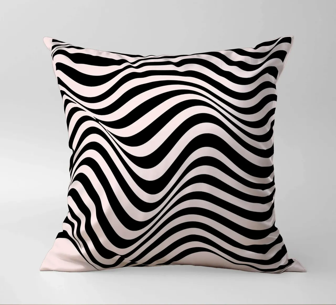 Bauhaus Abstract Wavy Lines Optical Art Print decorative cushion by NorwesClub