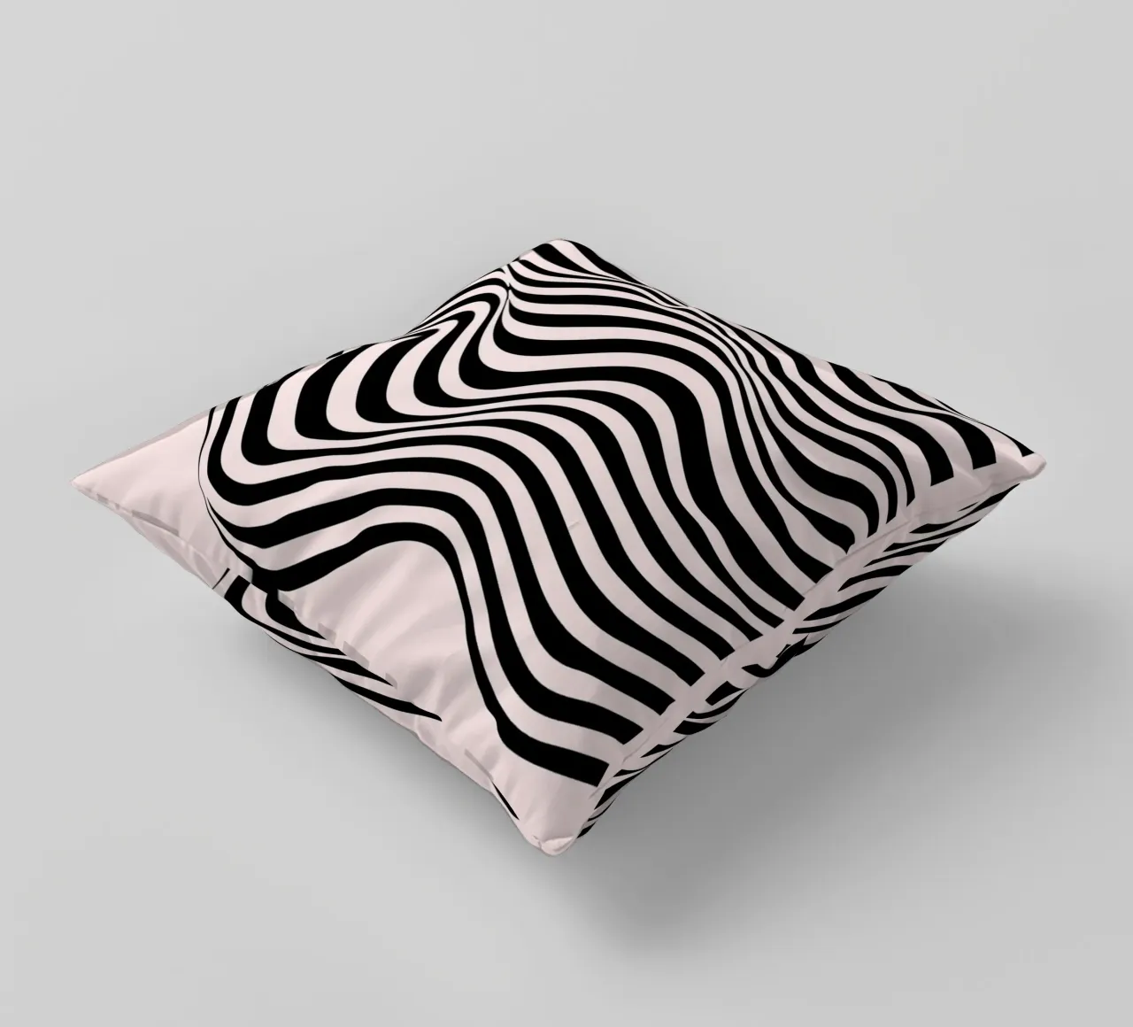 Bauhaus Abstract Wavy Lines Optical Art Print decorative cushion by NorwesClub