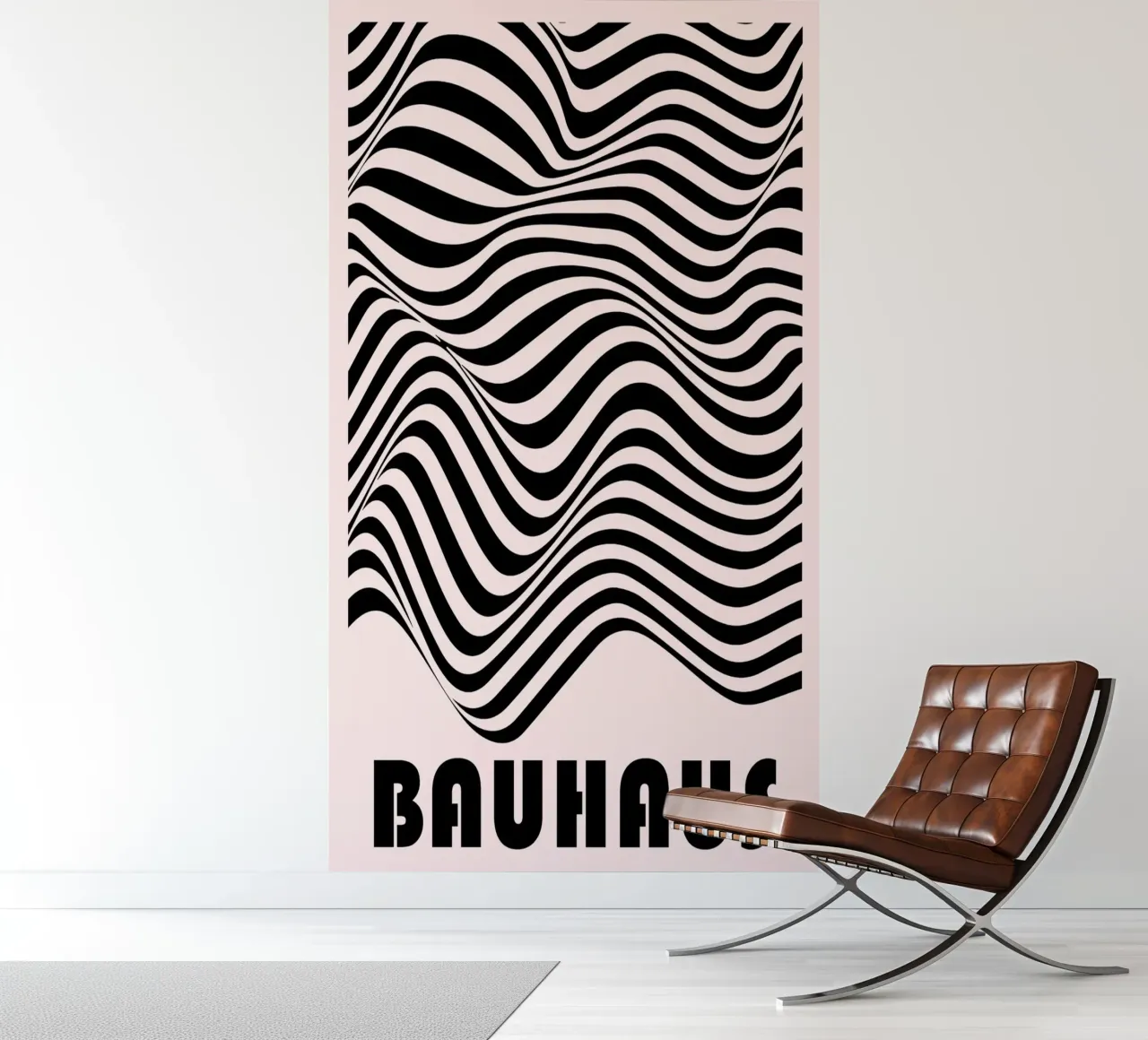 Bauhaus Abstract Wavy Lines Optical Art Print photo wallpaper by NorwesClub