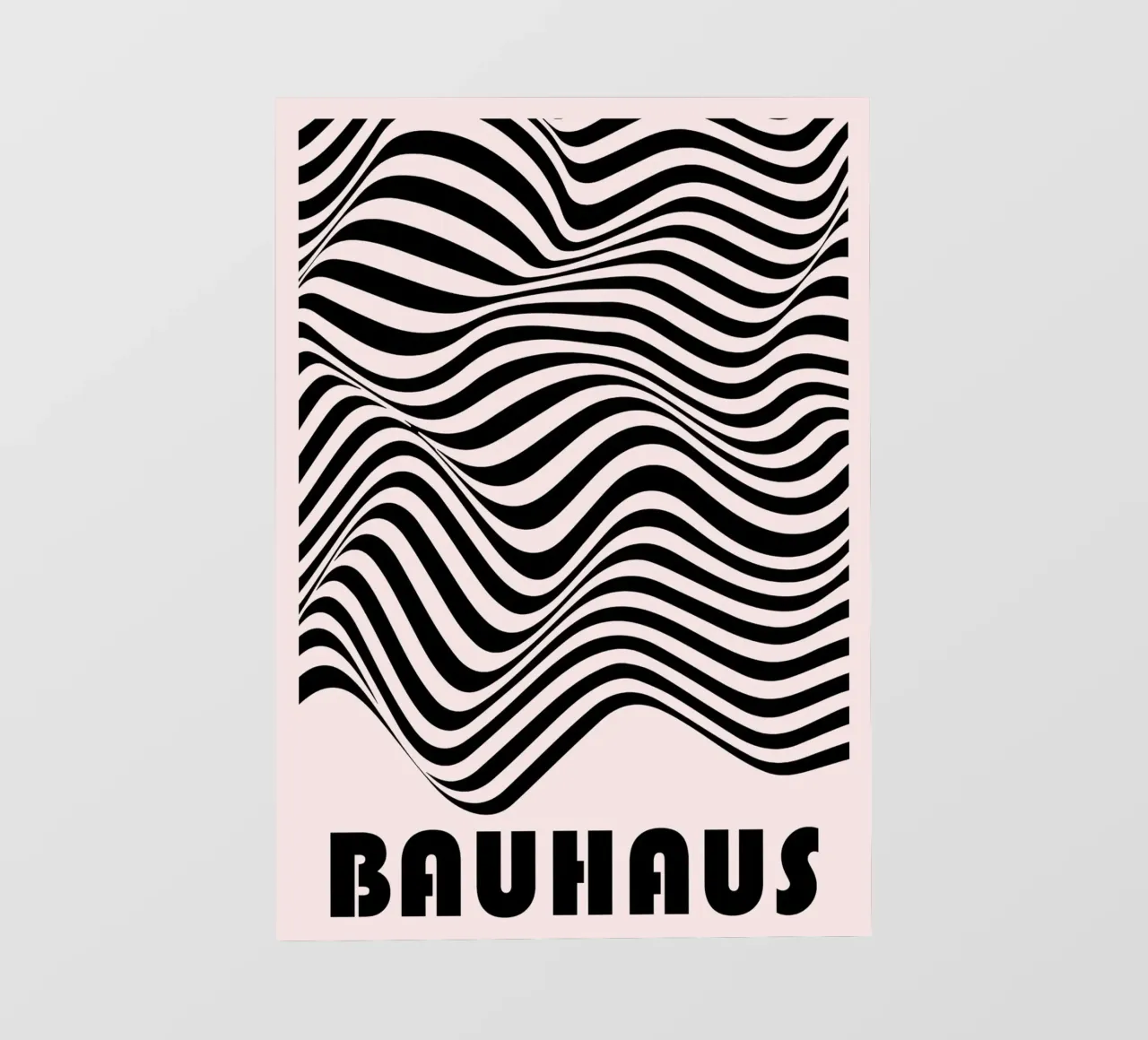 Bauhaus Abstract Wavy Lines Optical Art Print photo wallpaper by NorwesClub