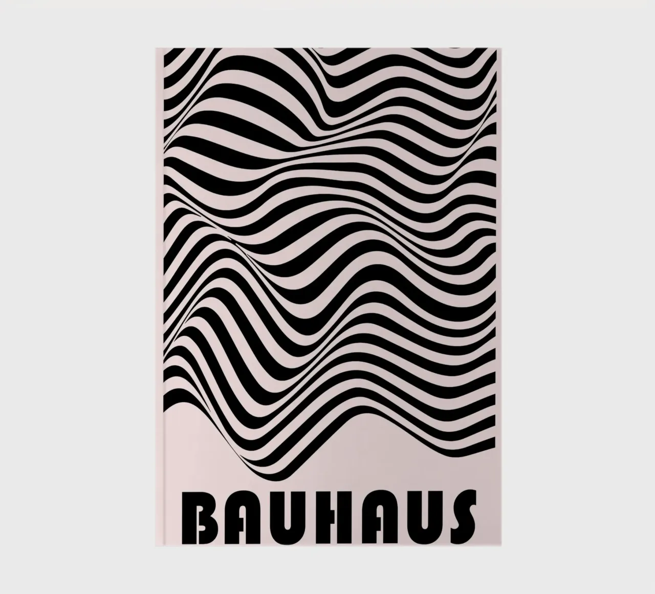 Bauhaus Abstract Wavy Lines Optical Art Print notebook by NorwesClub