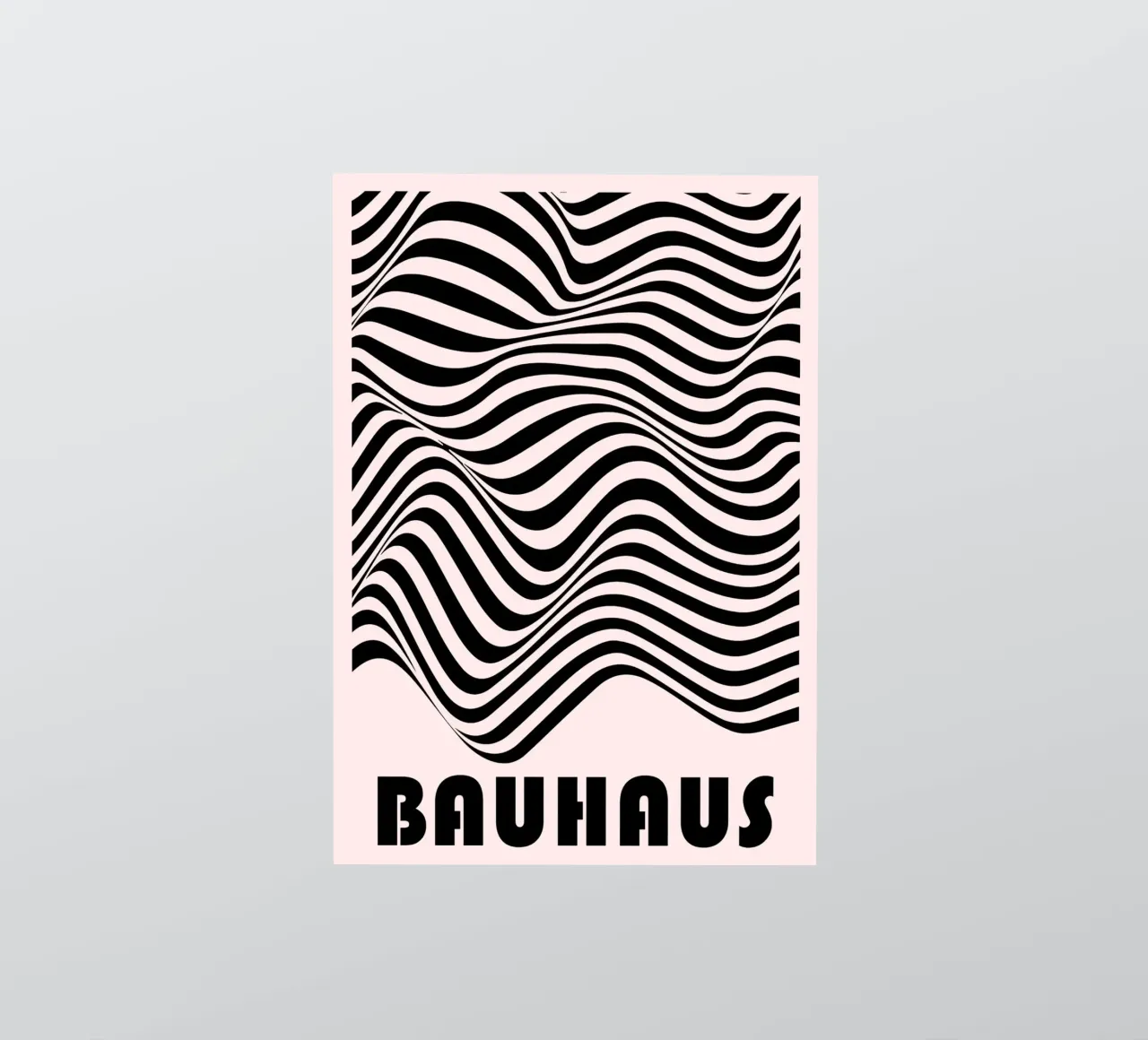 Bauhaus Abstract Wavy Lines Optical Art Print autocollant de NorwesClub