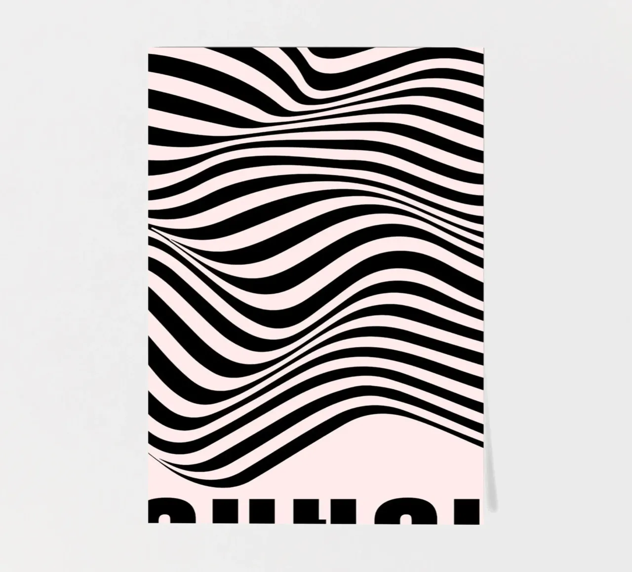 Bauhaus Abstract Wavy Lines Optical Art Print planche autocollant de NorwesClub