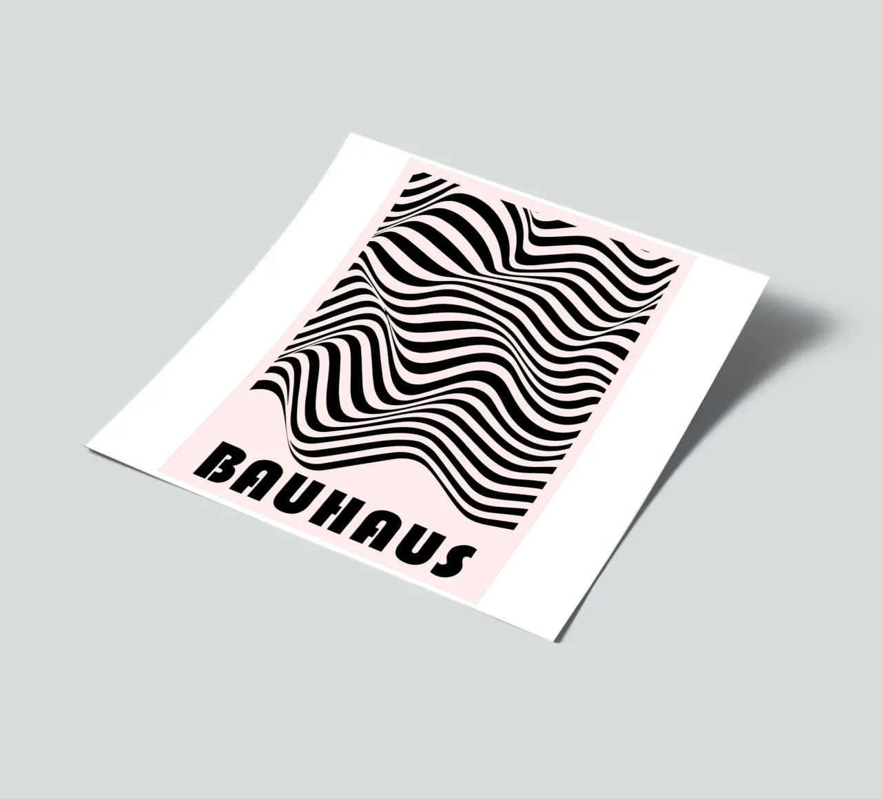 Bauhaus Abstract Wavy Lines Optical Art Print planche autocollant de NorwesClub