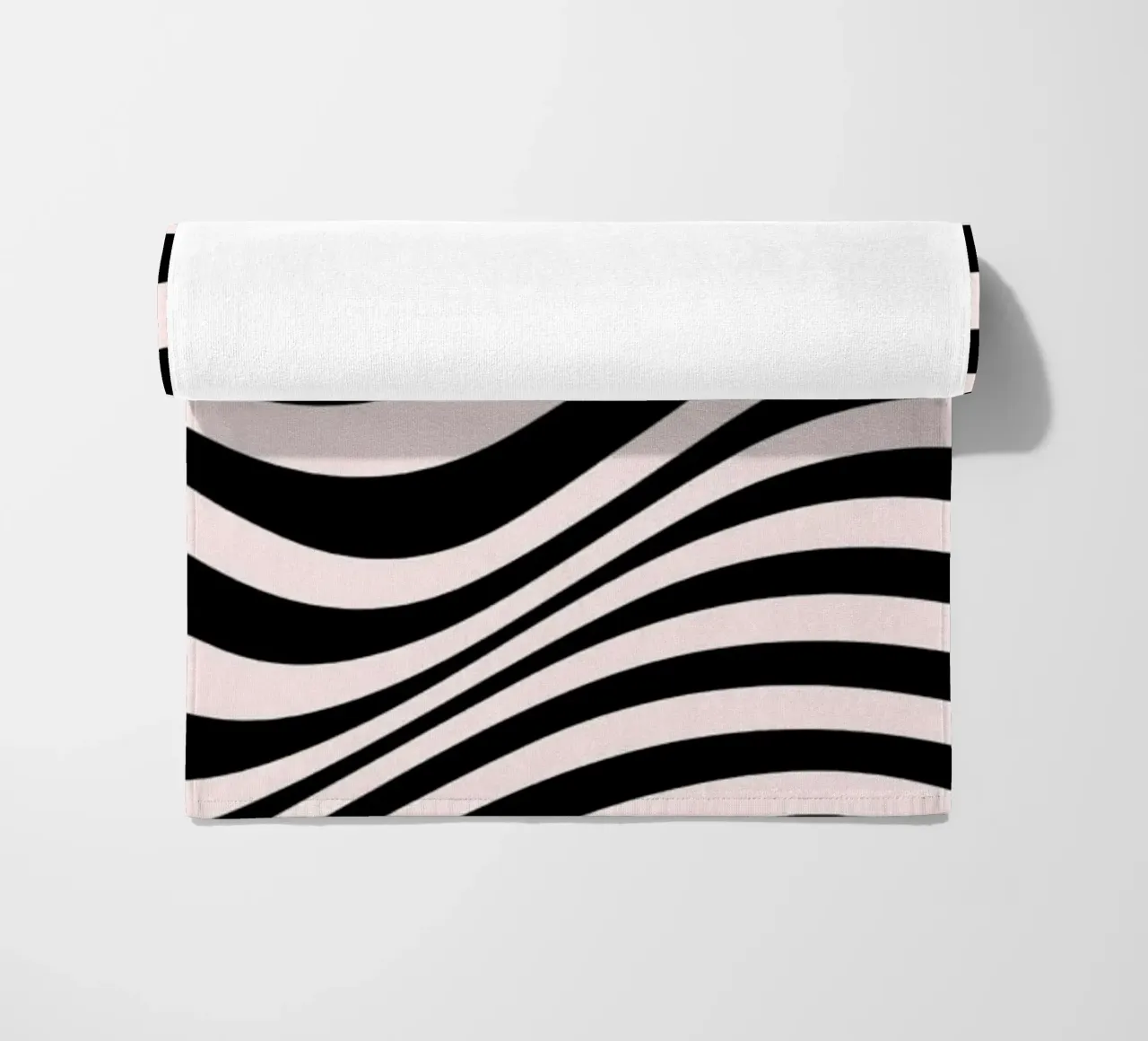 Bauhaus Abstract Wavy Lines Optical Art Print beach towel by NorwesClub