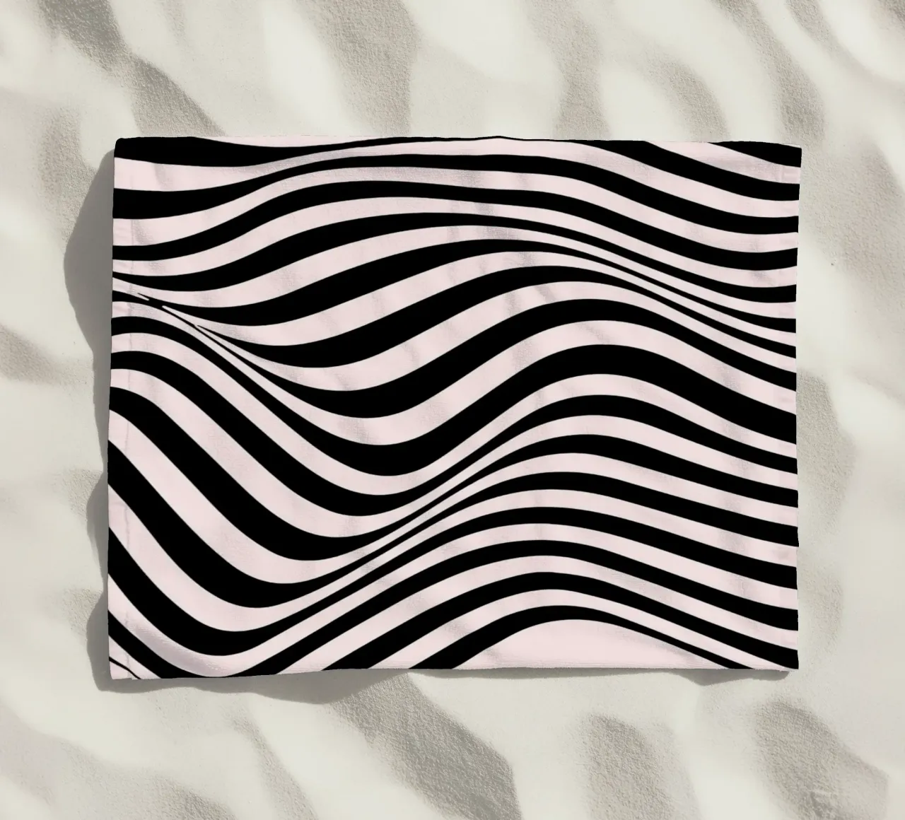 Bauhaus Abstract Wavy Lines Optical Art Print beach towel by NorwesClub