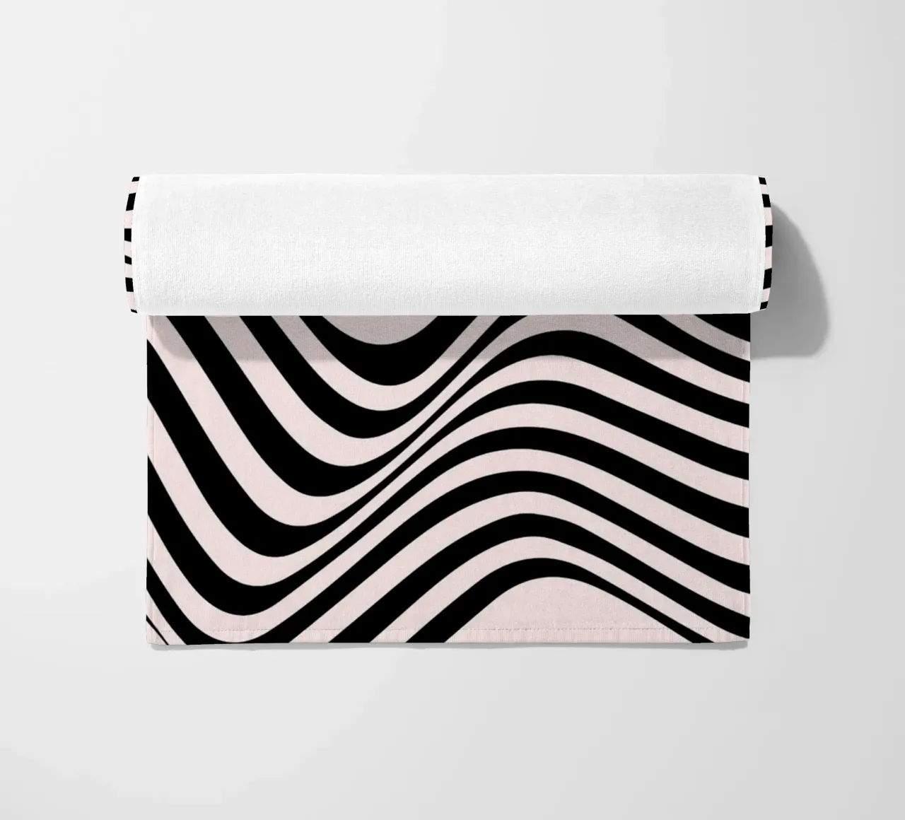Bauhaus Abstract Wavy Lines Optical Art Print beach towel by NorwesClub