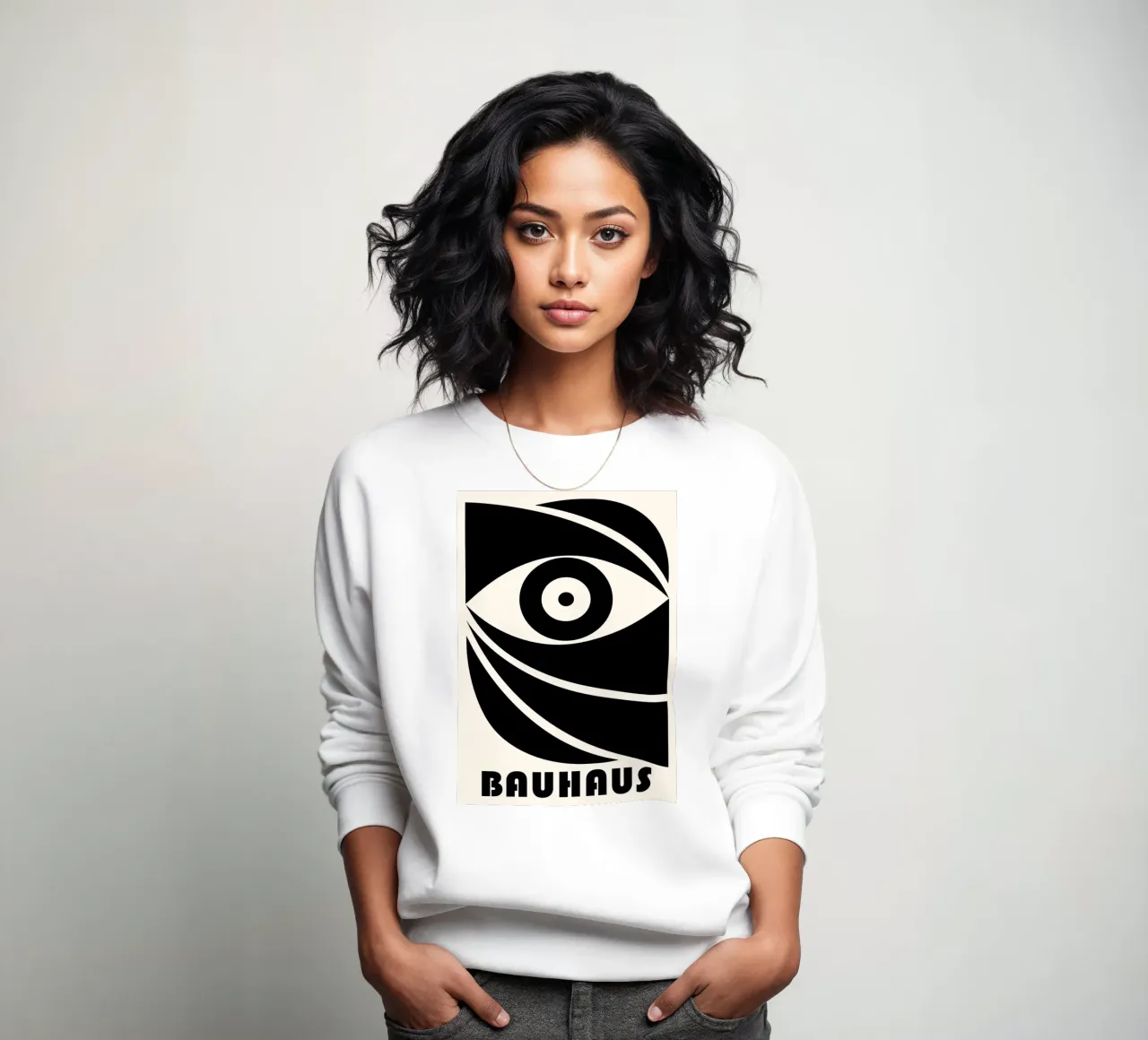 Bauhaus Stylized Eye Geometric Abstract Print sweatshirt by NorwesClub
