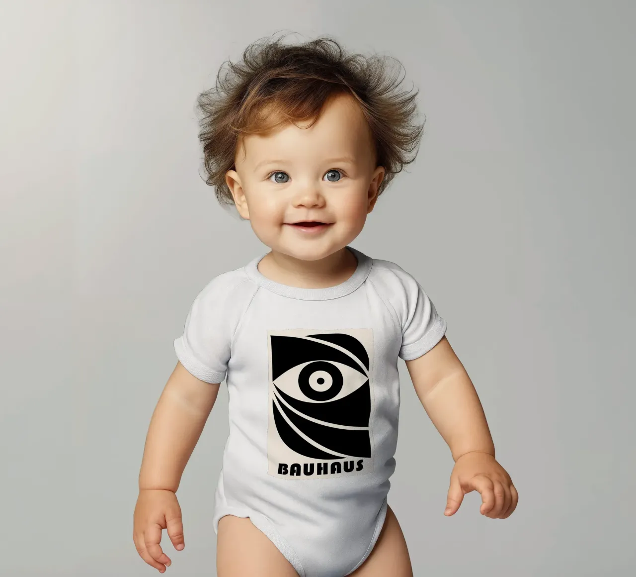 Bauhaus Gestileerd Oog Geometrische Abstracte Print babyrompertje korte mouwen van NorwesClub