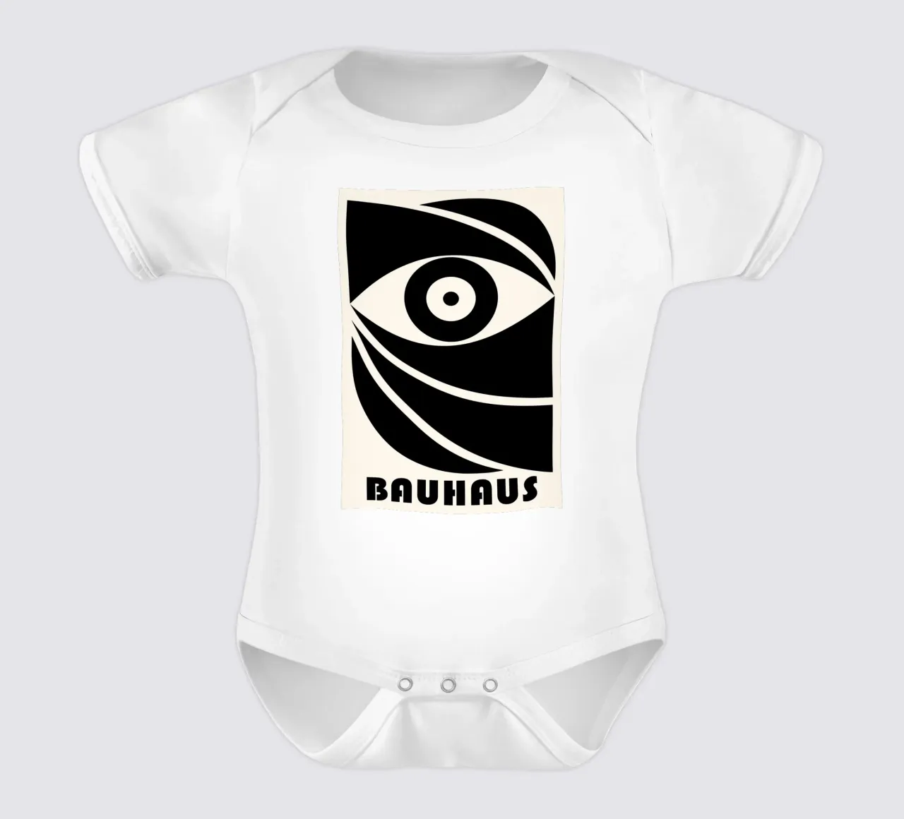 Bauhaus Gestileerd Oog Geometrische Abstracte Print babyrompertje korte mouwen van NorwesClub