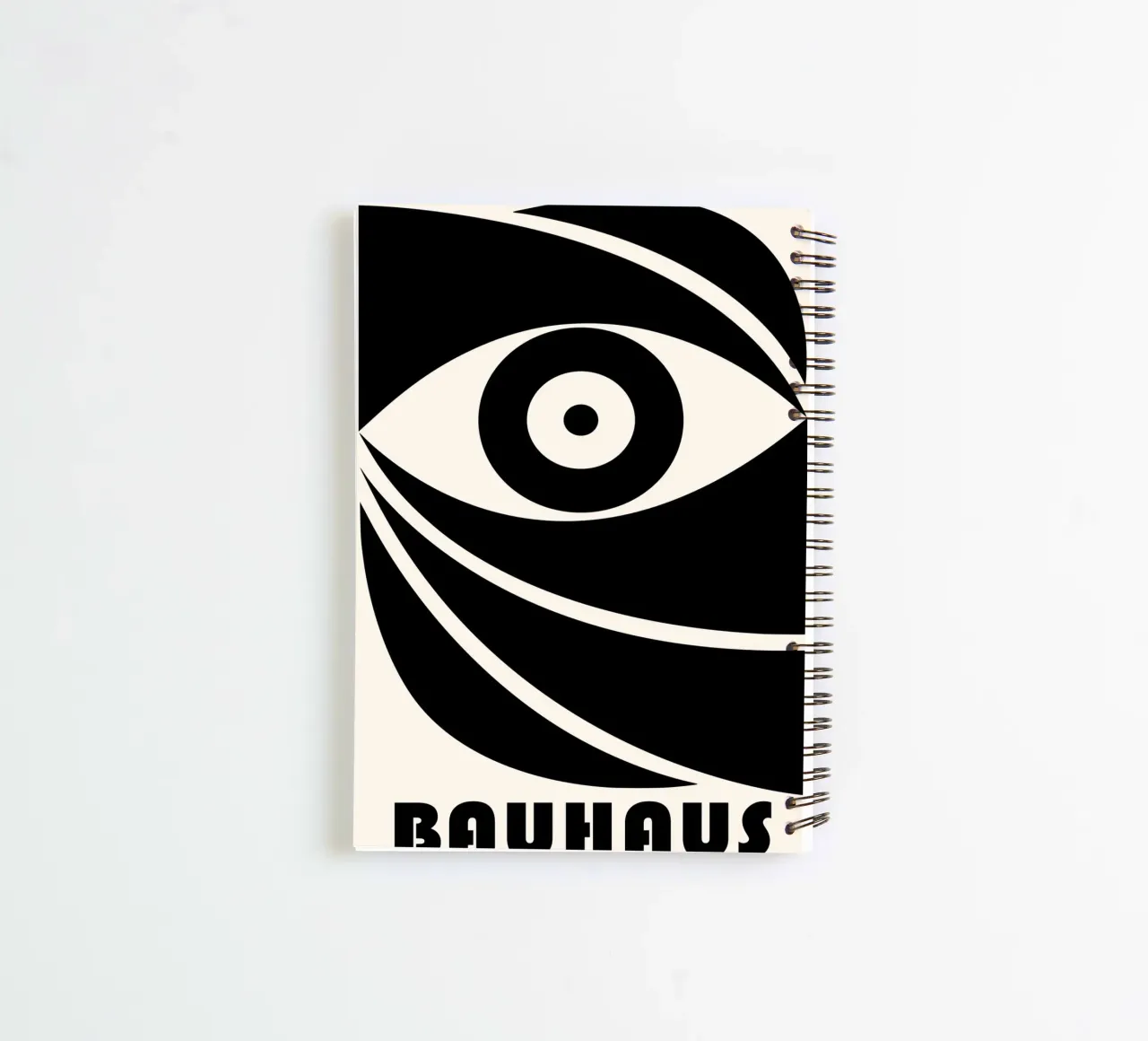 Bauhaus Stylized Eye Geometric Abstract Print spiral notebook by NorwesClub