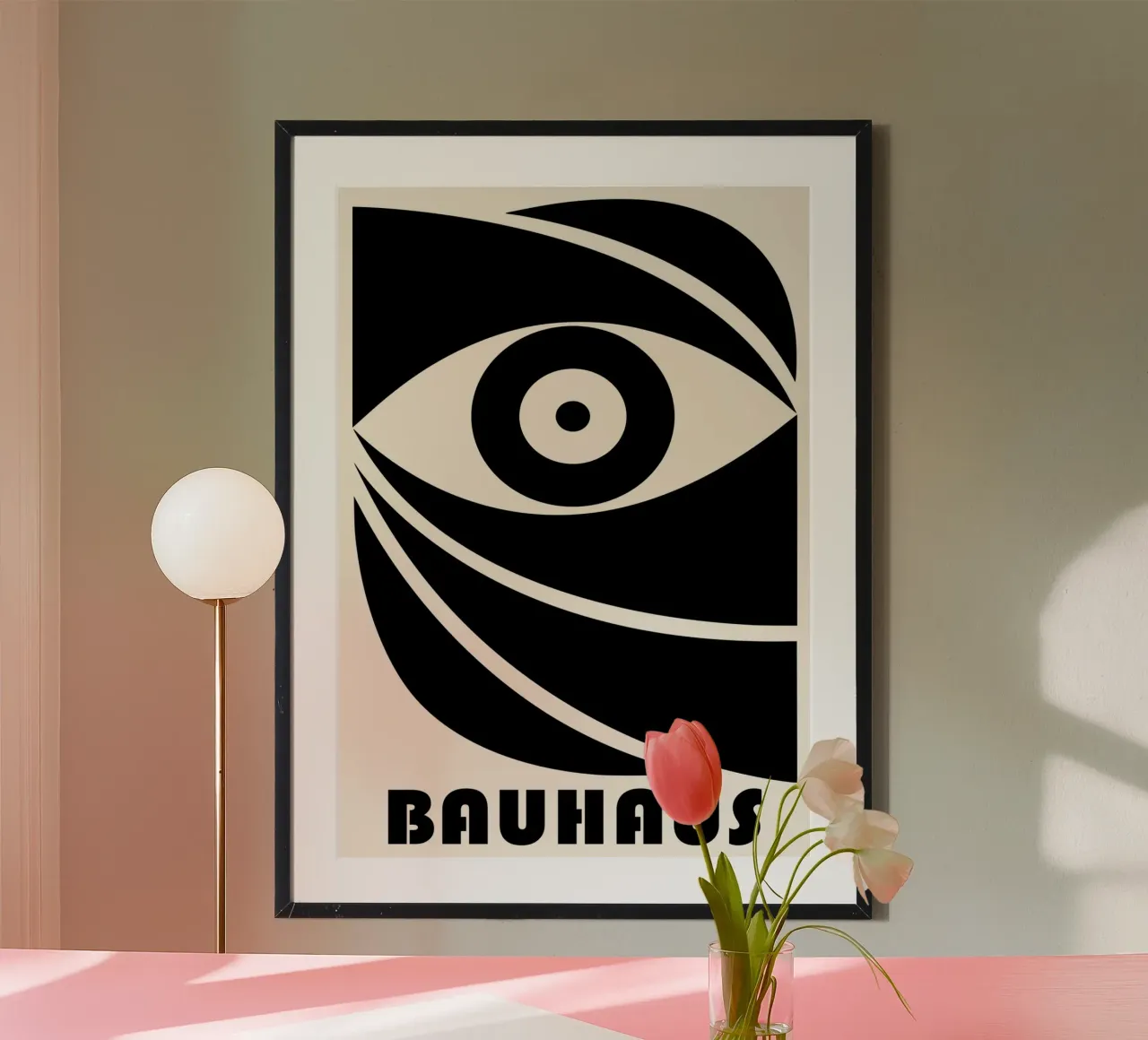 Bauhaus Gestileerd Oog Geometrische Abstracte Print hahnemühle van NorwesClub