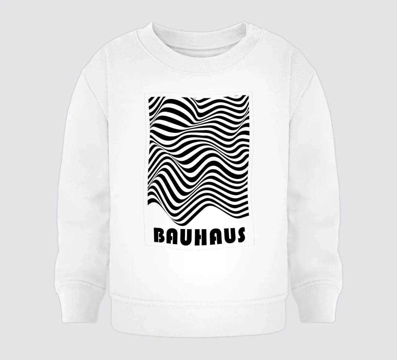 Bauhaus Abstract Wavy Lines Optical Art Print baby sweatshirt by NorwesClub