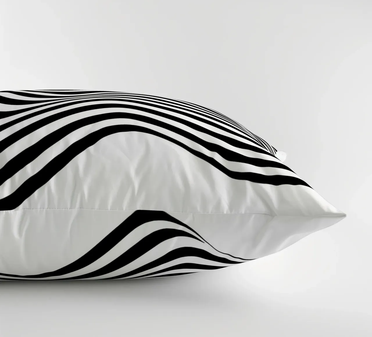 Bauhaus Abstract Wavy Lines Optical Art Print decorative cushion by NorwesClub