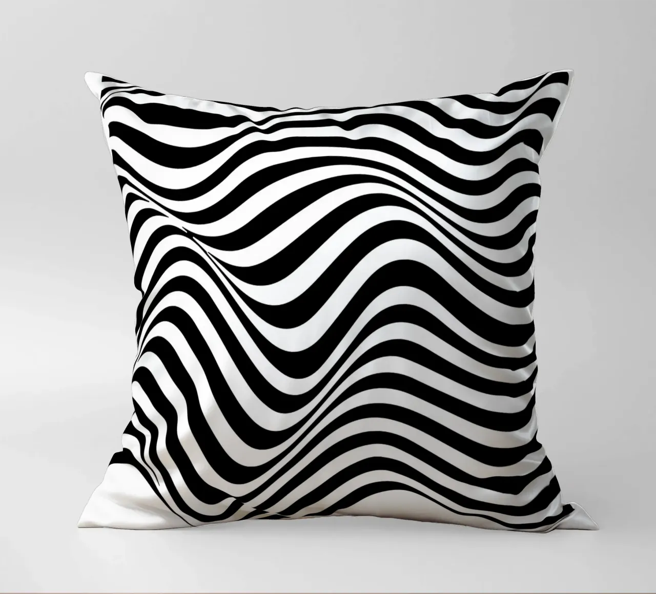 Bauhaus Abstract Wavy Lines Optical Art Print decorative cushion by NorwesClub