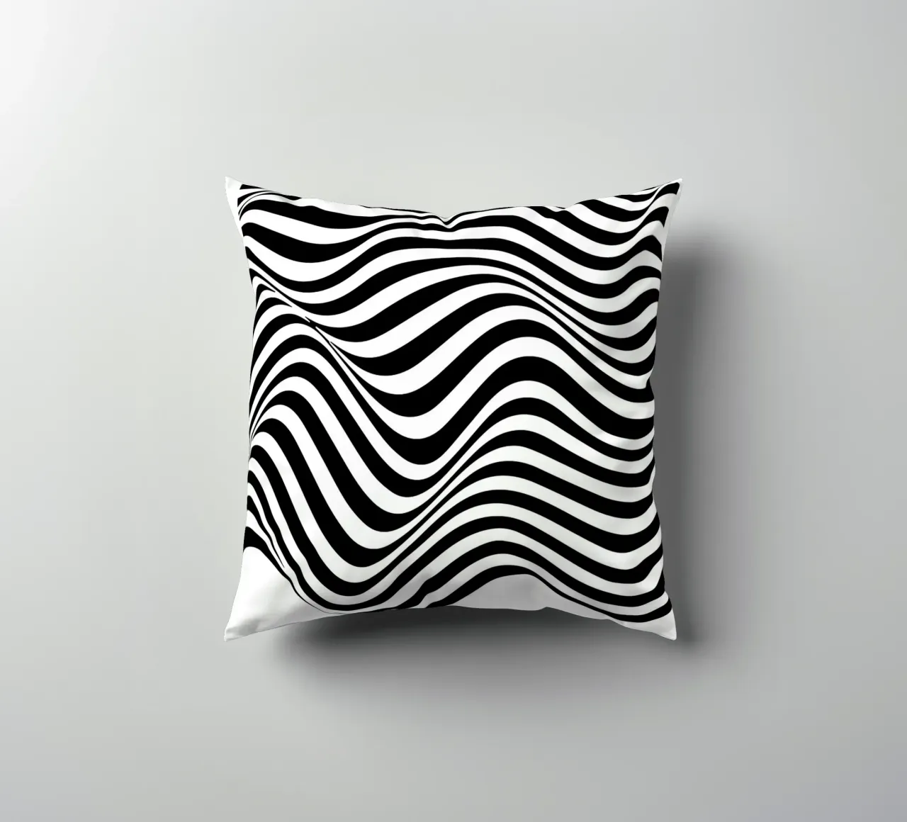 Bauhaus Abstract Wavy Lines Optical Art Print decorative cushion by NorwesClub
