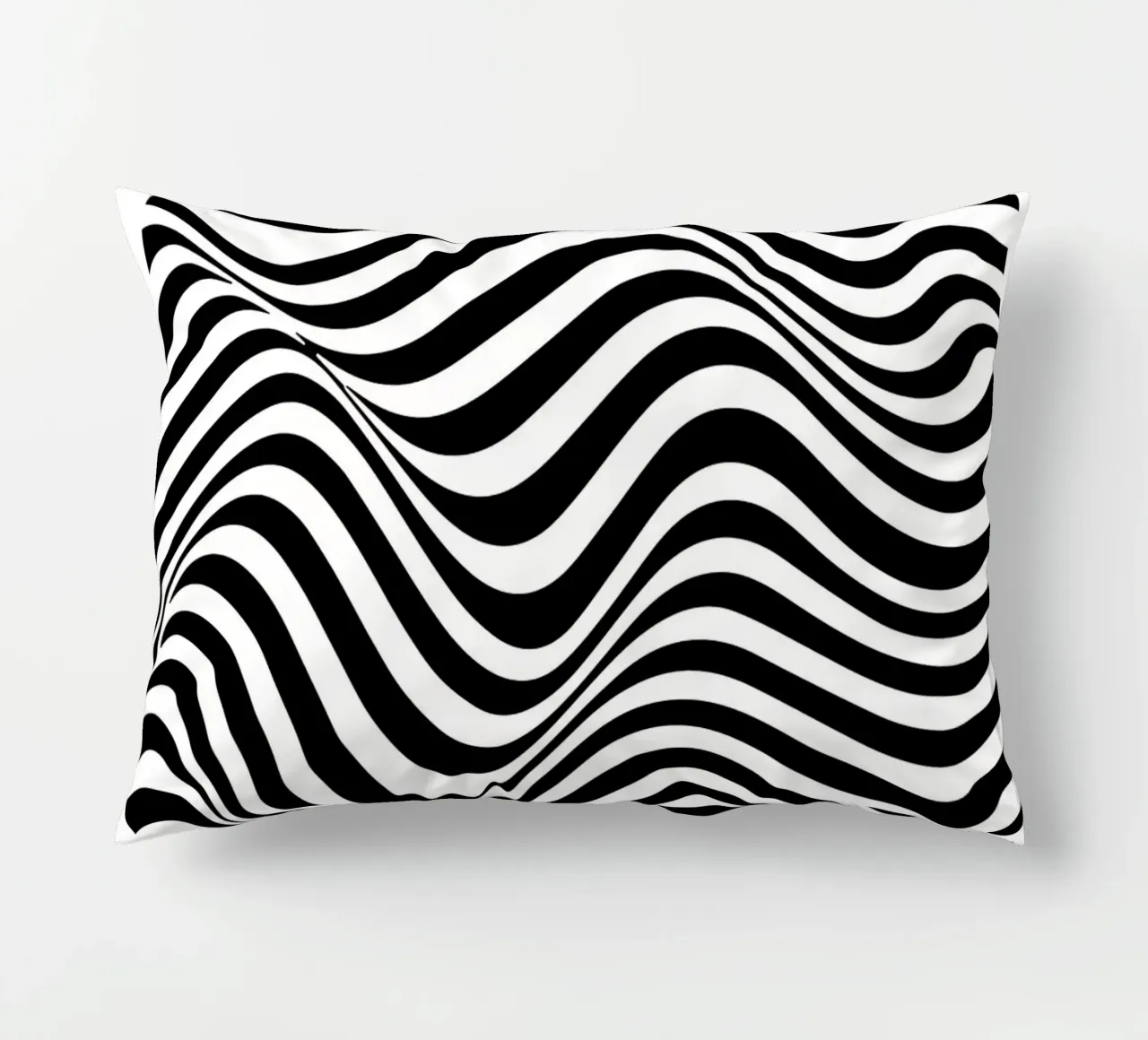 Bauhaus Abstract Wavy Lines Optical Art Print decorative cushion by NorwesClub