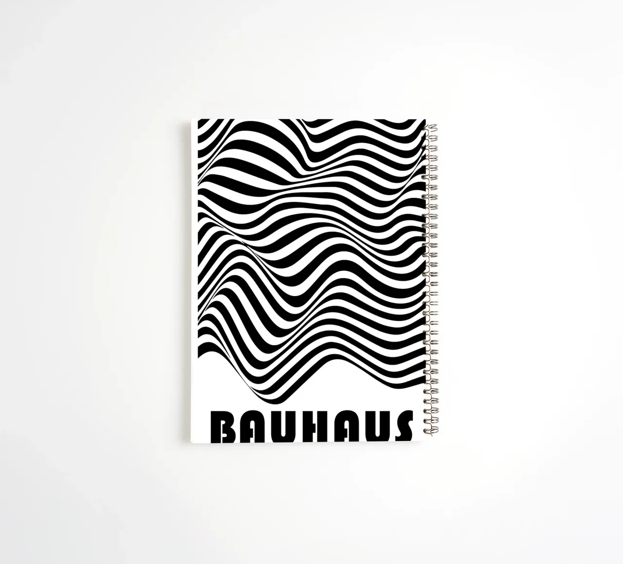Bauhaus Abstract Wavy Lines Optical Art Print spiral notebook by NorwesClub