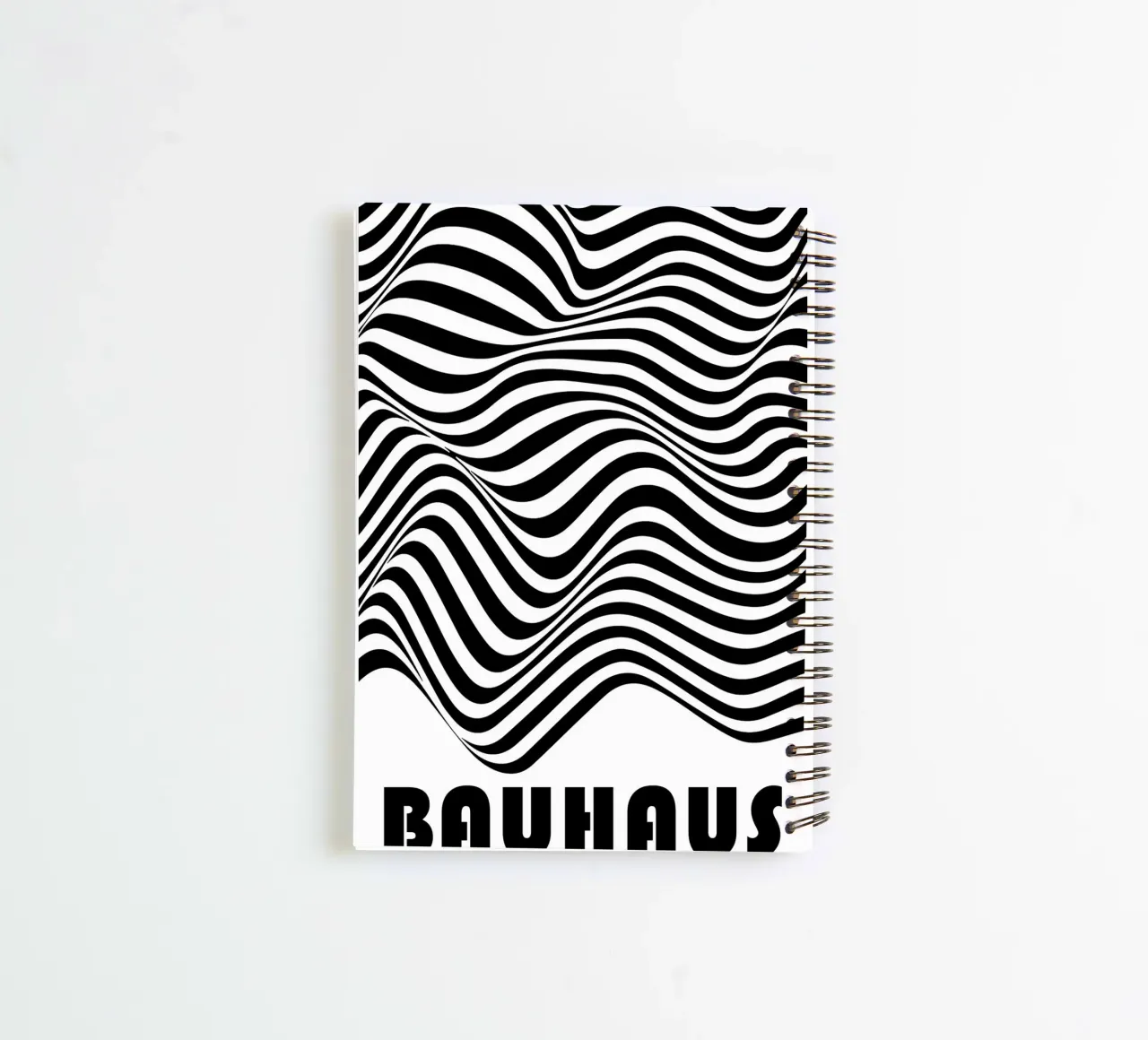 Bauhaus Abstract Wavy Lines Optical Art Print spiral notebook by NorwesClub
