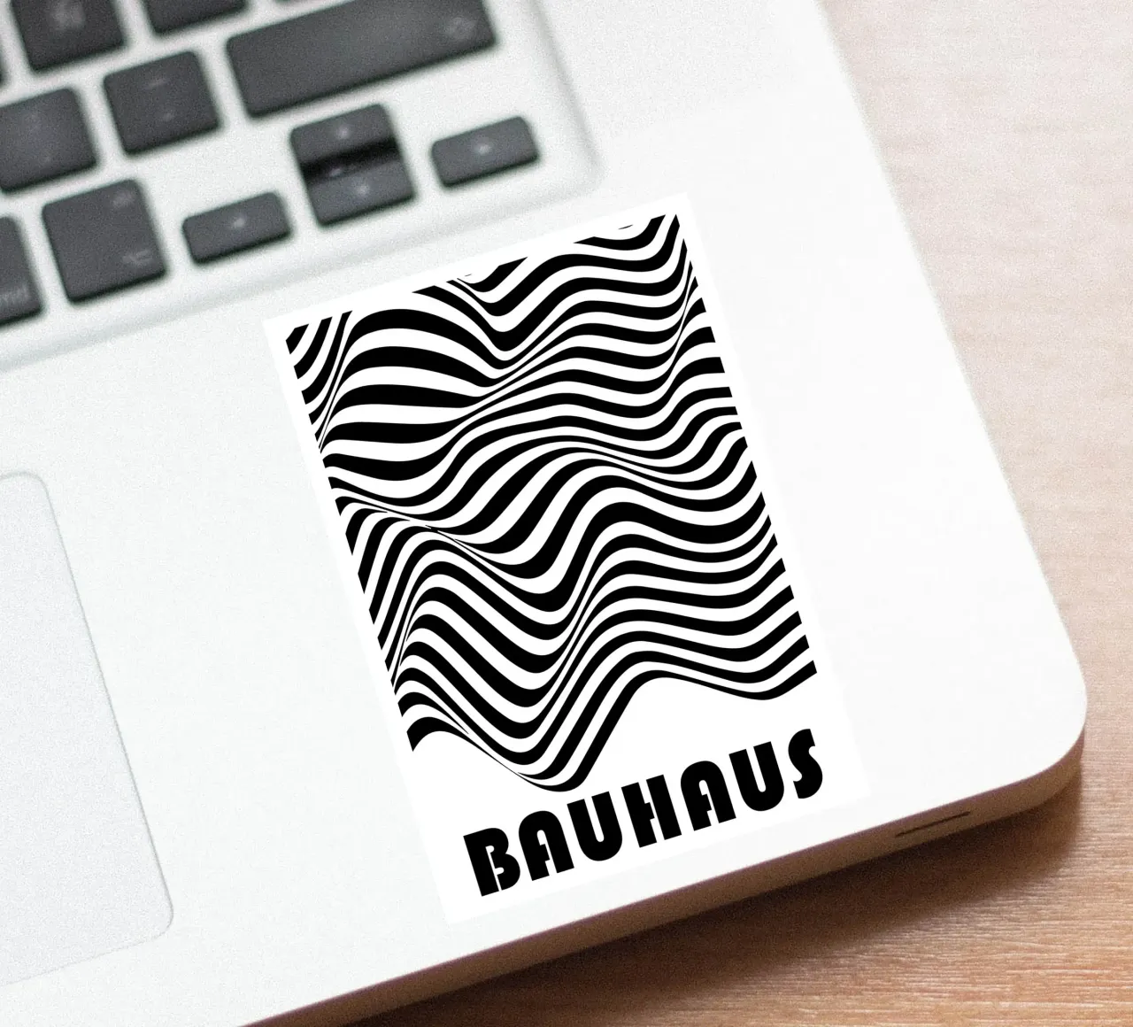 Bauhaus Abstract Wavy Lines Optical Art Print autocollant de NorwesClub