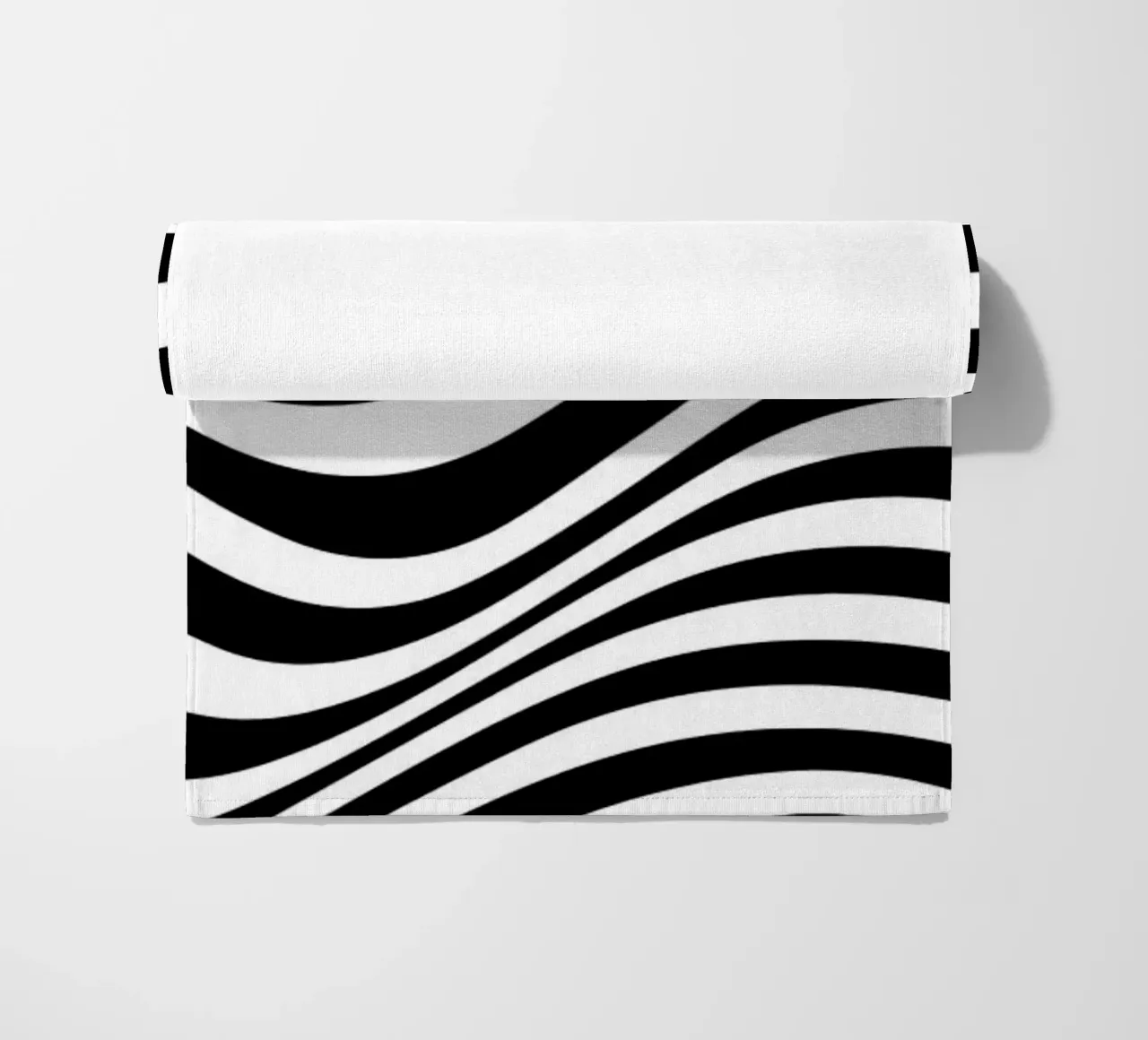 Bauhaus Abstract Wavy Lines Optical Art Print beach towel by NorwesClub