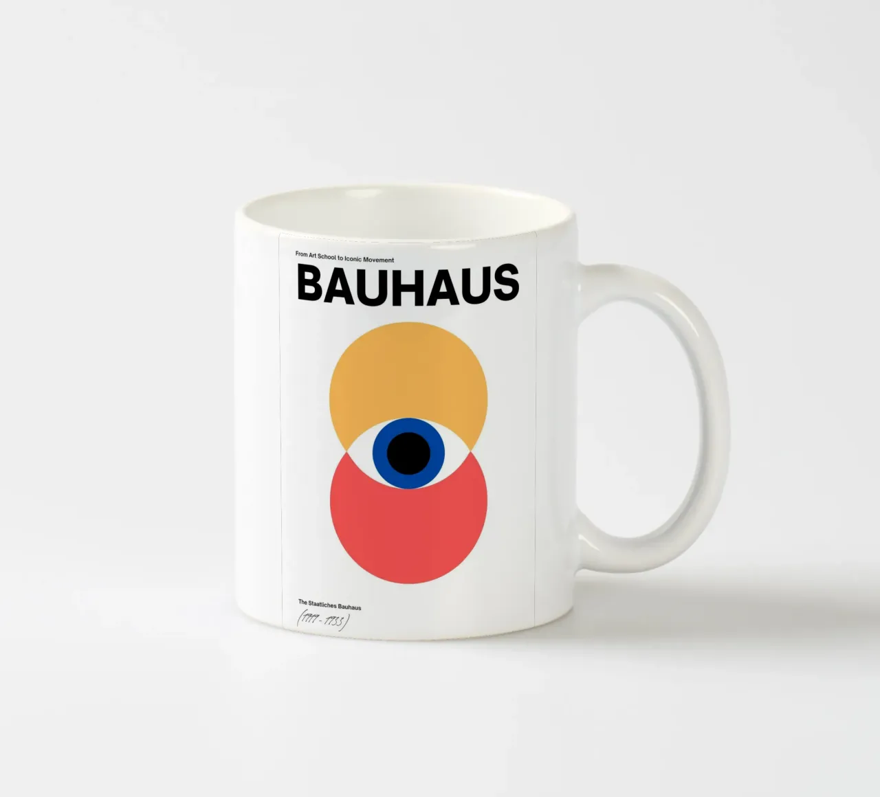 Bauhaus Geometrisch Abstract Oog Iconische Beweging Print keramische mok van NorwesClub