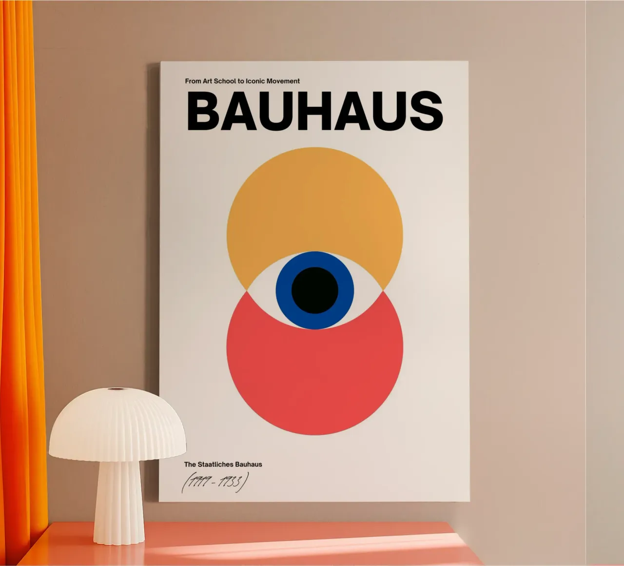 Bauhaus Geometric Abstract Eye Iconic Movement Print canvas by NorwesClub