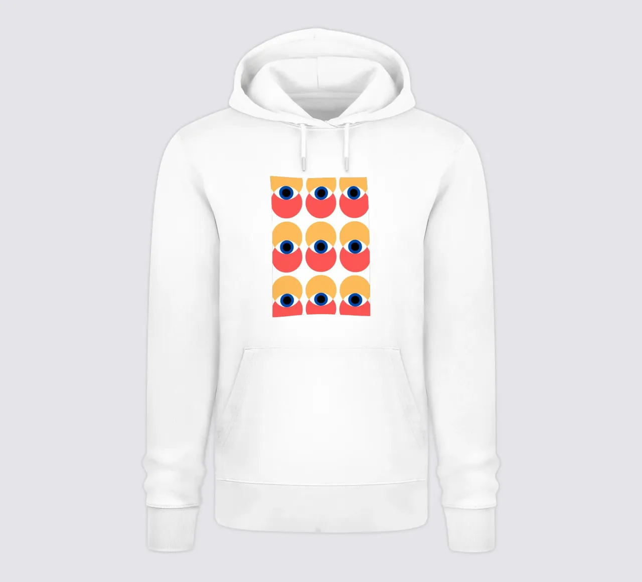 Bauhaus Geometric Eye Pattern Impresión abstracta sudadera con capucha de NorwesClub