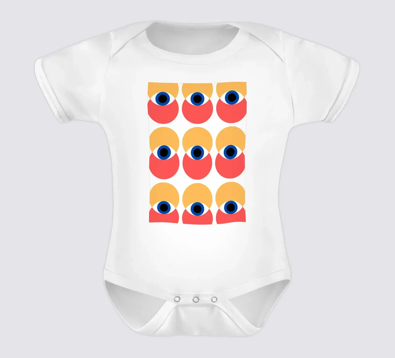 Bauhaus Geometric Eye Pattern Impresión abstracta body de bebé de NorwesClub